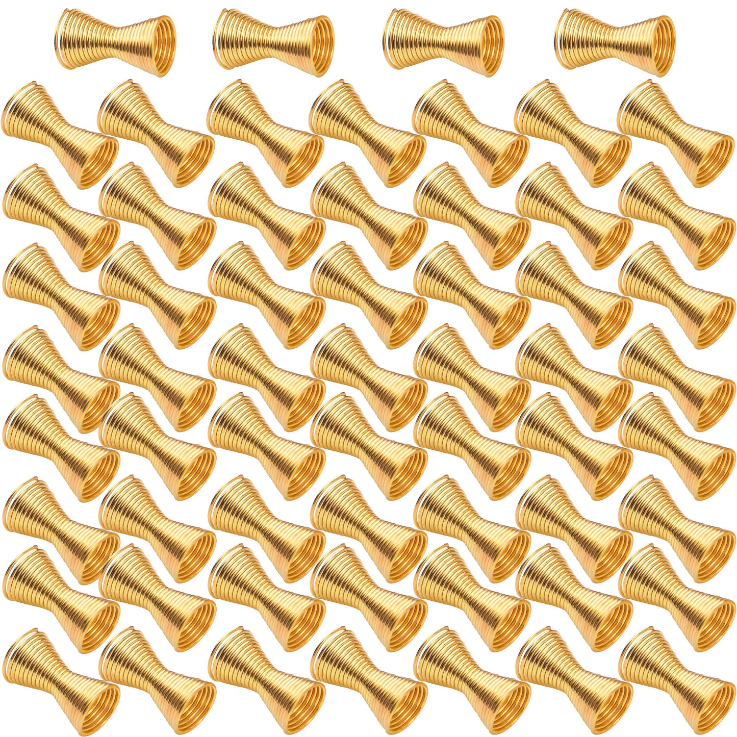 60pcs Double Side Large Artistic Spring Beads Caps Alloy Spacer Beads Caps Jewelry Bead Connectors Accessories for DIY Bracelet Necklace Crafts Jewelry Making, Golden and Silver