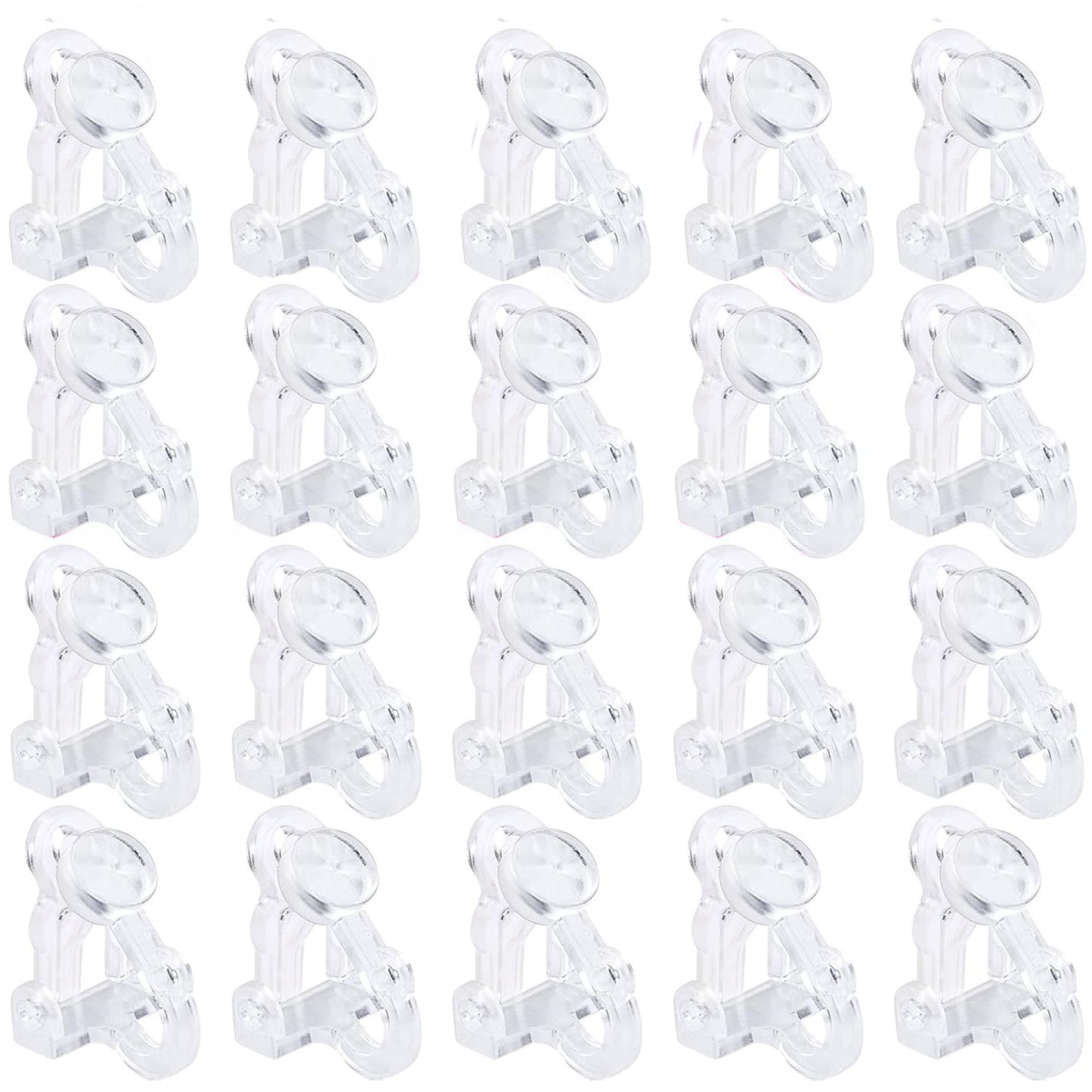 20pcs Triangle Shape Clip-on Earring Converters Plastic Non Pierced Ears Stud Earrings Components with Loop for DIY Earrings Design Jewelry Making, 2 Colors, 13.5 mm x 12.5 mm