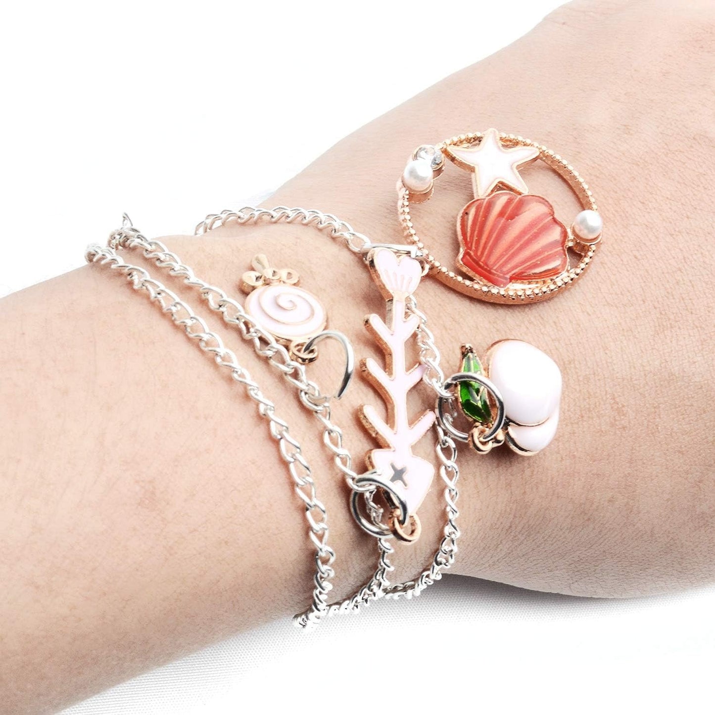 Enamel Charms,31pcs Pink Enamel Charms Flower Starfish Butterfly Cat Conch Jewelry Finding for DIY Necklace Bracelet Keychain