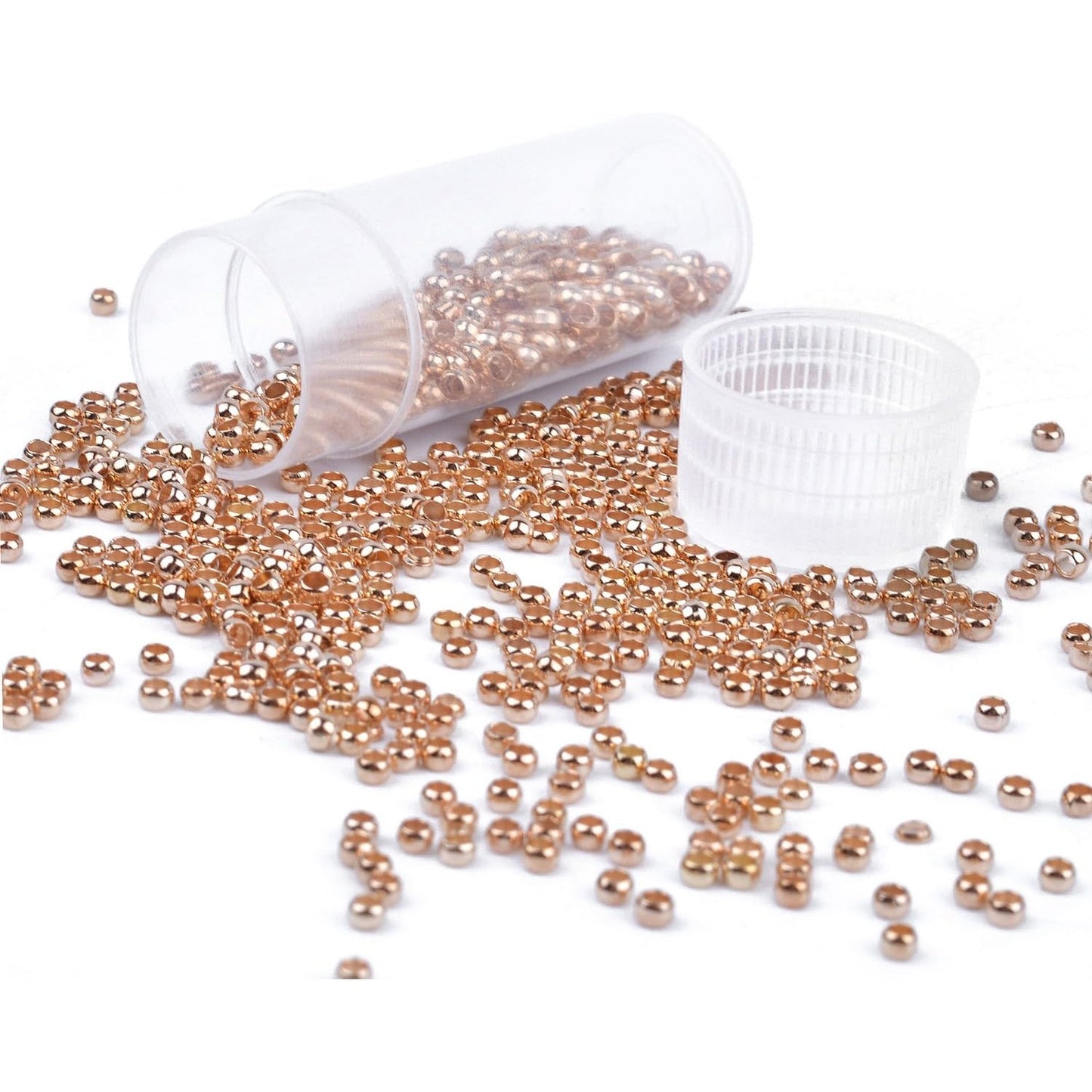Pack of 1000 Tiny Metal Crimp Spacer Stopper Beads 2mm for Jewelry Making