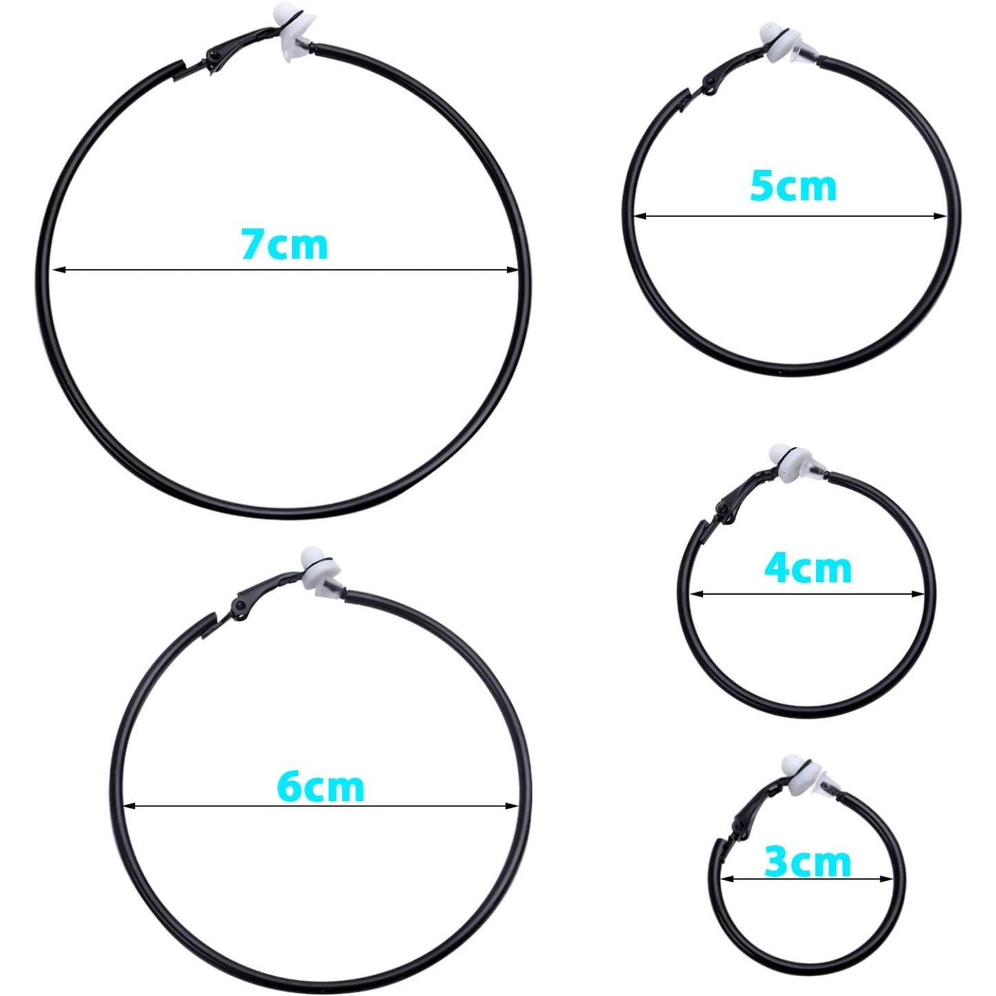 5 Pairs Gold Clip on Earrings Hoop Non Piercing Women Clip Earrings for Women, 5 Sizes