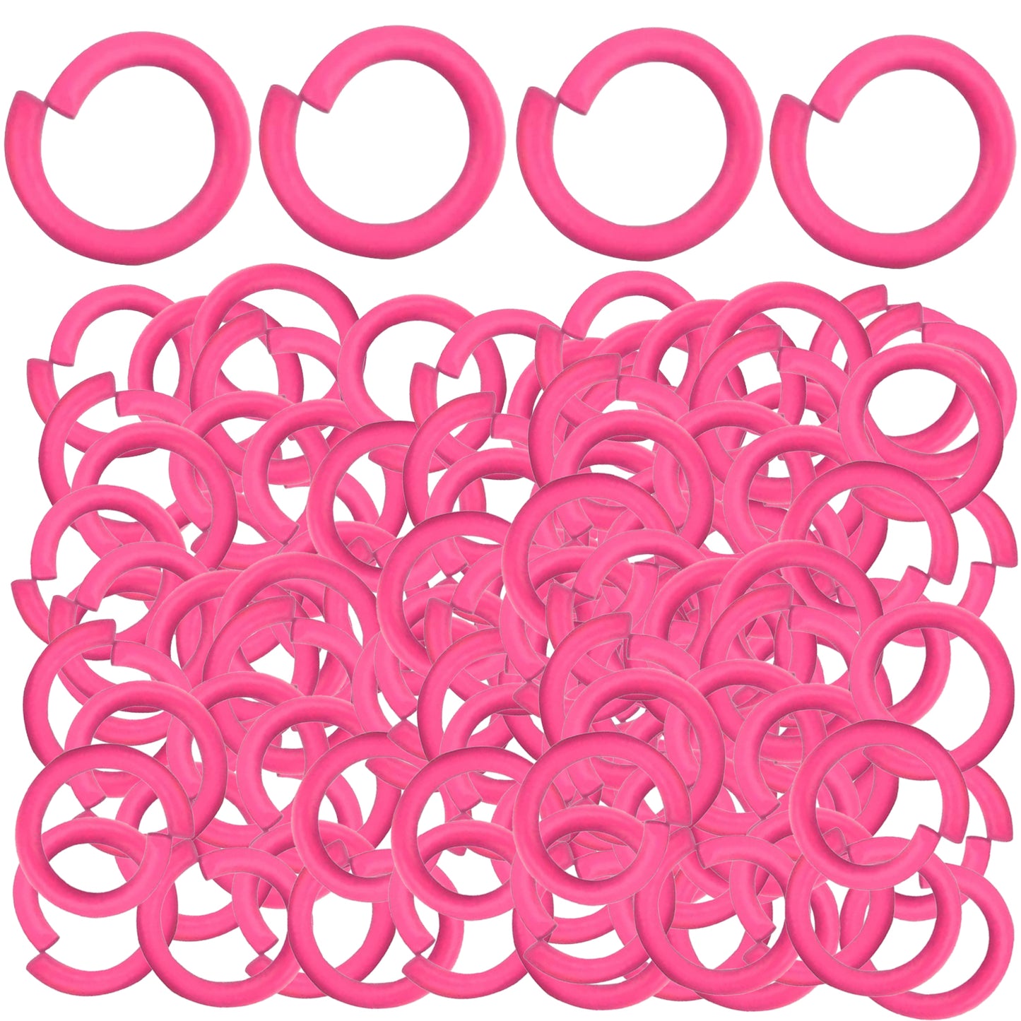 300pcs 10 Colors 8mm Open Jump Rings Metal Single Jump Ring Links Wire Ring Connectors with a Plastic Box for DIY Choker Necklaces Bracelet Jewelry Making