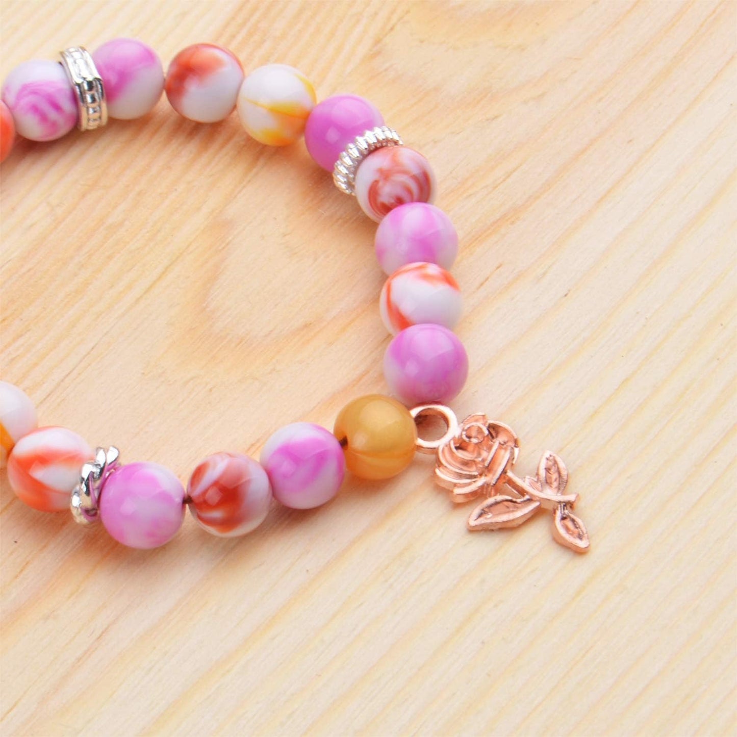 50pcs Rose Flower Charms Tibetan Alloy Flower Pendants Jewelry Crafting Accessories for DIY Necklace Bracelet,5 Colors