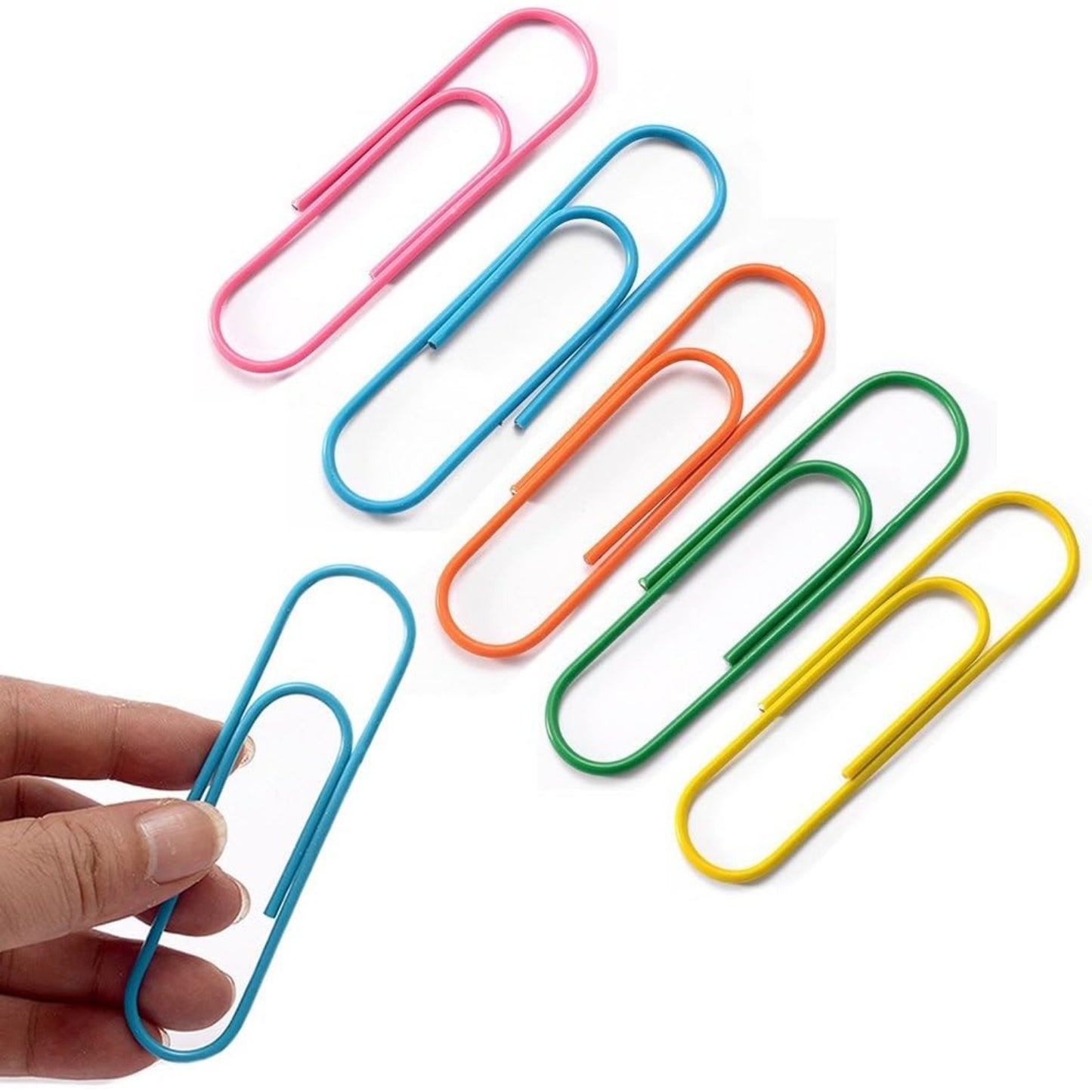 BronaGrand 4 Inch Extra Large Paper Clips Vinyl Coated, 25 Pieces Jumbo Giant Paper Clip,Mixed Colors