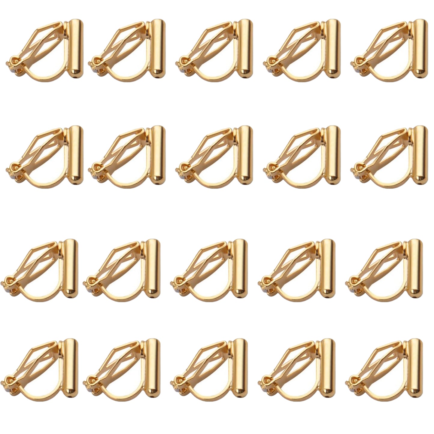 20pcs Clip On Earring Converter with Post and 20pcs Soft Earring Cushion for Non-Pierced Ears,Gold & Silver