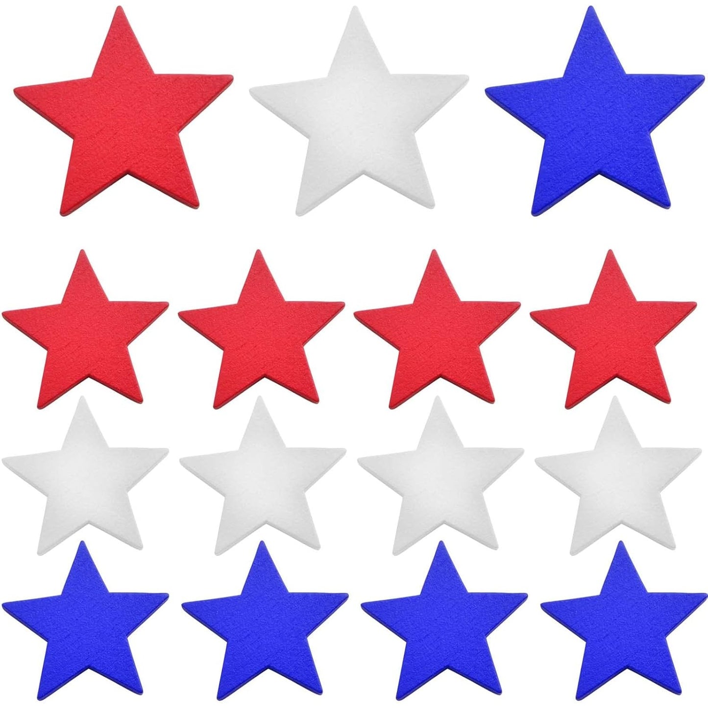 30pcs Blank Wooden Stars Decorations Natutal Wood Star Shape Ornaments Cutouts Stars Wood Slice Pieces for Craft Projects Christmas Party Wedding Decor, Red/White/Blue