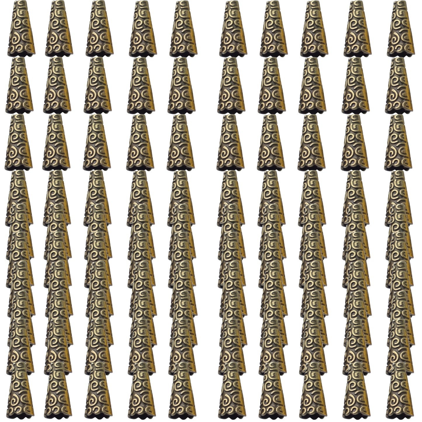 100pcs Cone Bead End Caps Alloy Tibetan Bead Caps Tassel End Cap for DIY Jewelry Making Crafts,4 Colors
