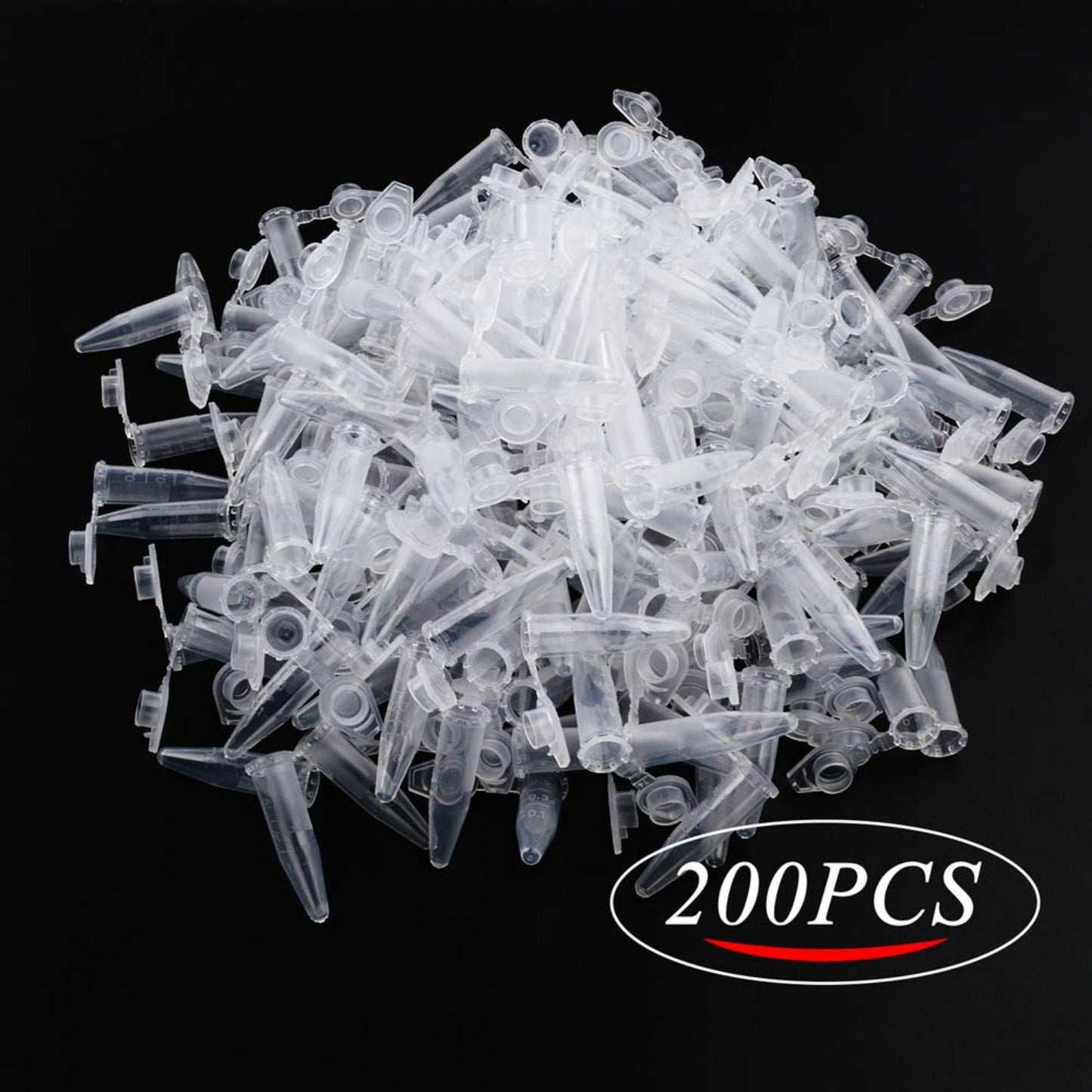BronaGrand 200 Pieces 0.5ML Polypropylene Graduated Microcentrifuge Tubes with Attached Lid Clear