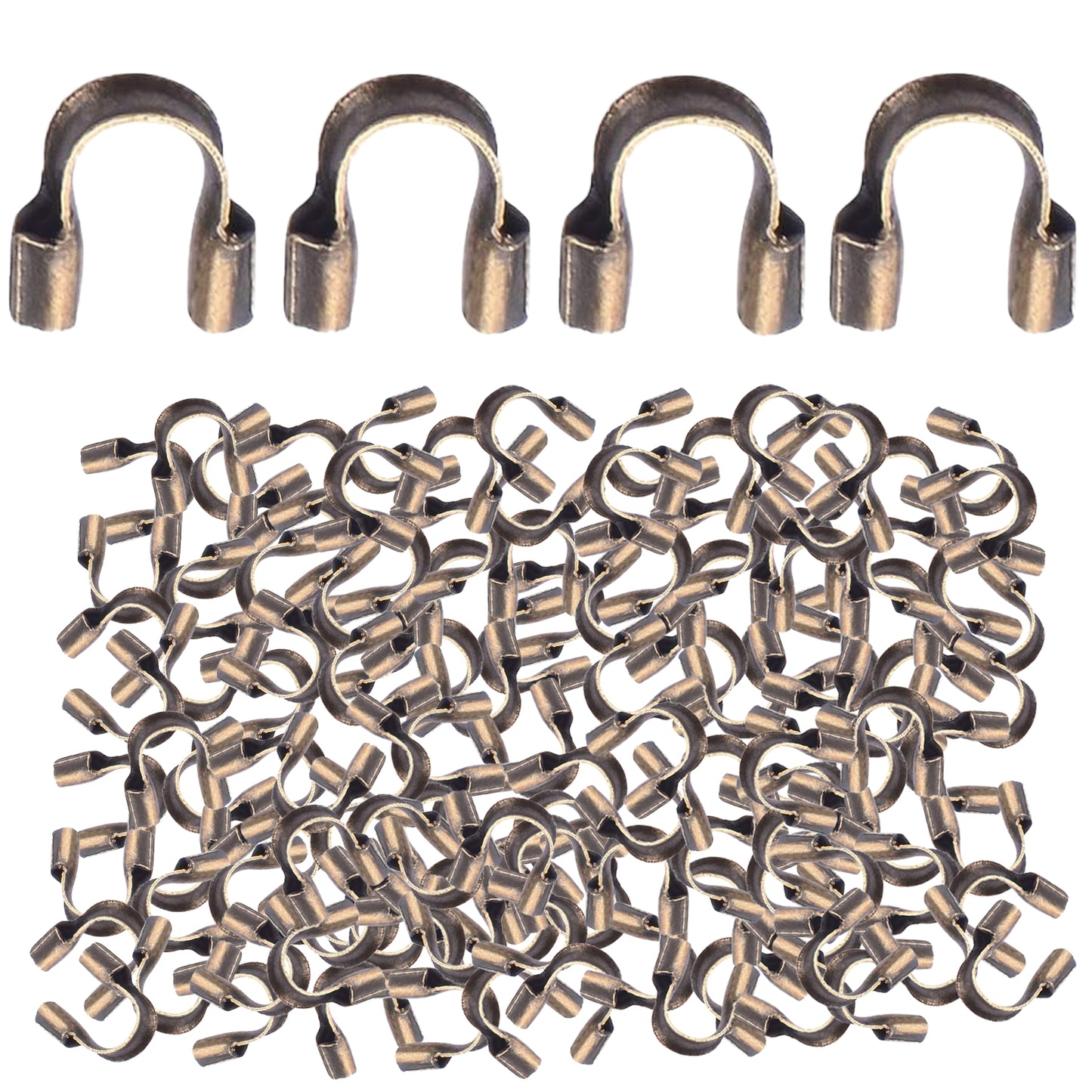 600pcs Wire Guardian U-Shaped Wire Guard Loops Wire Cable Thread Protectors with a Box Accessories for DIY Craft Earring Bracelet Necklace Jewelry Making, 6 Colors