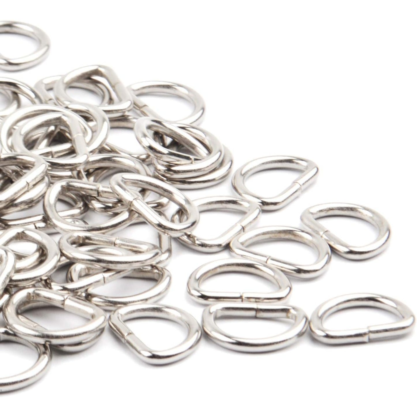 BronaGrand 200pcs 2/5 inch Metal D Ring Buckles D-Ring Loop for Handbag Purse Clothes DIY Accessories