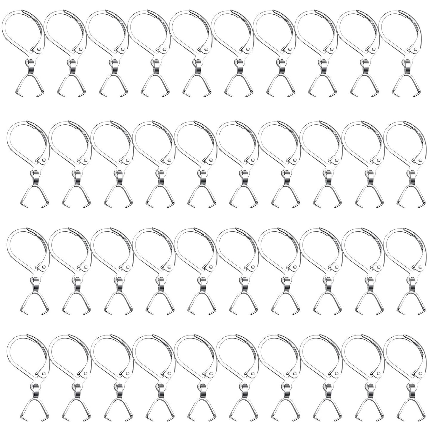 40pcs Stainless Steel & Gold Earring Hooks: French Fishhook & Leverback Styles, Wire Ear with Pendant Clasp for Jewelry Making