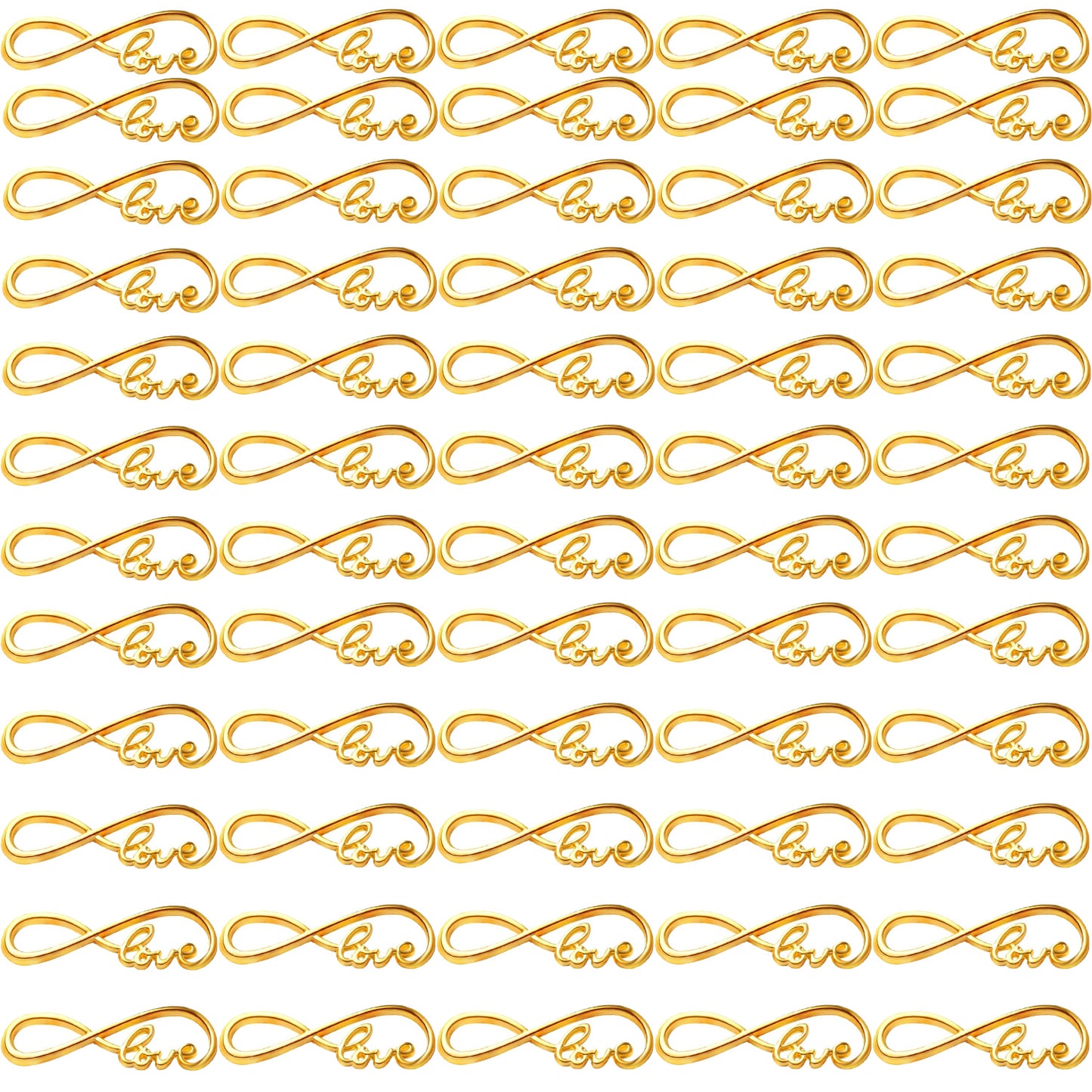 60pcs Infinity Love Symbol Connectors Charms Pendants Alloy Infinity Beads Charms for DIY Bracelet Necklace Jewelry Making Accessories,Gold,Antique Silver