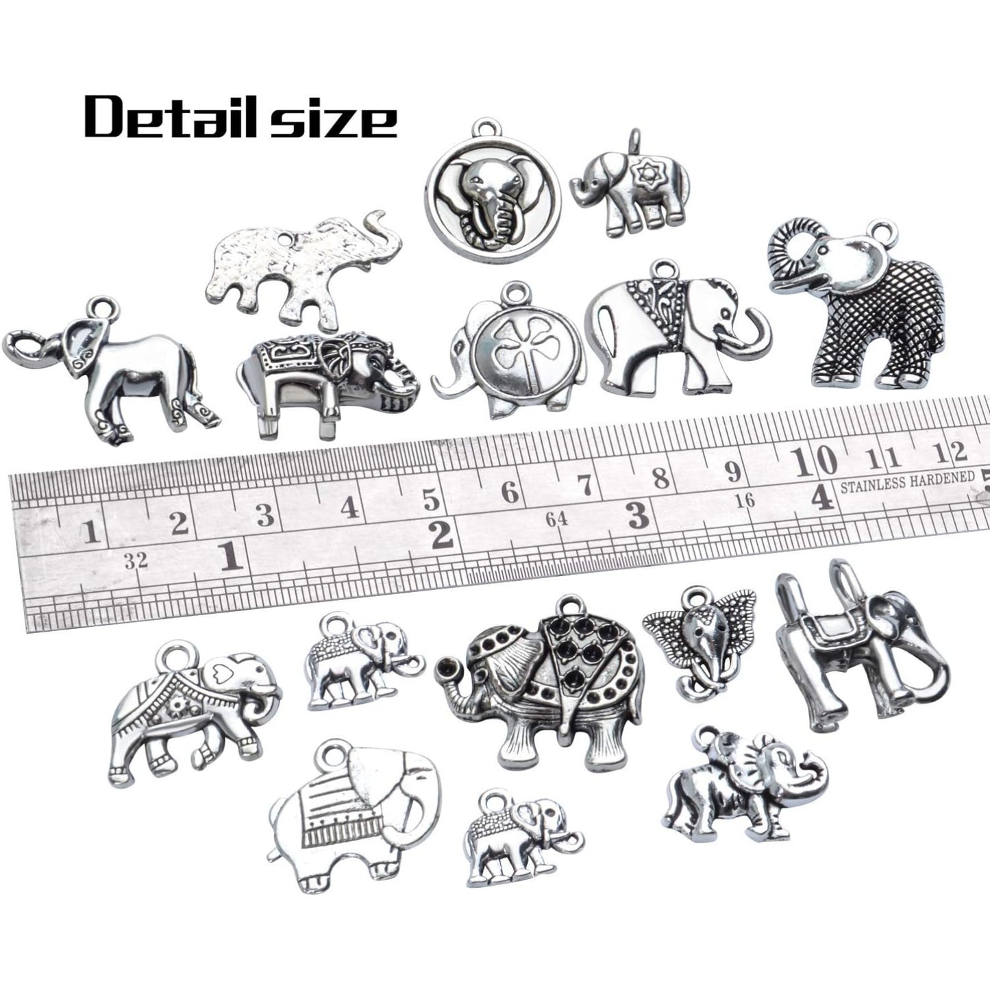 100g Antique Silver Elephant Charms Tibetan Animal Charms Pendants for Bracelets Necklace Jewelry Making