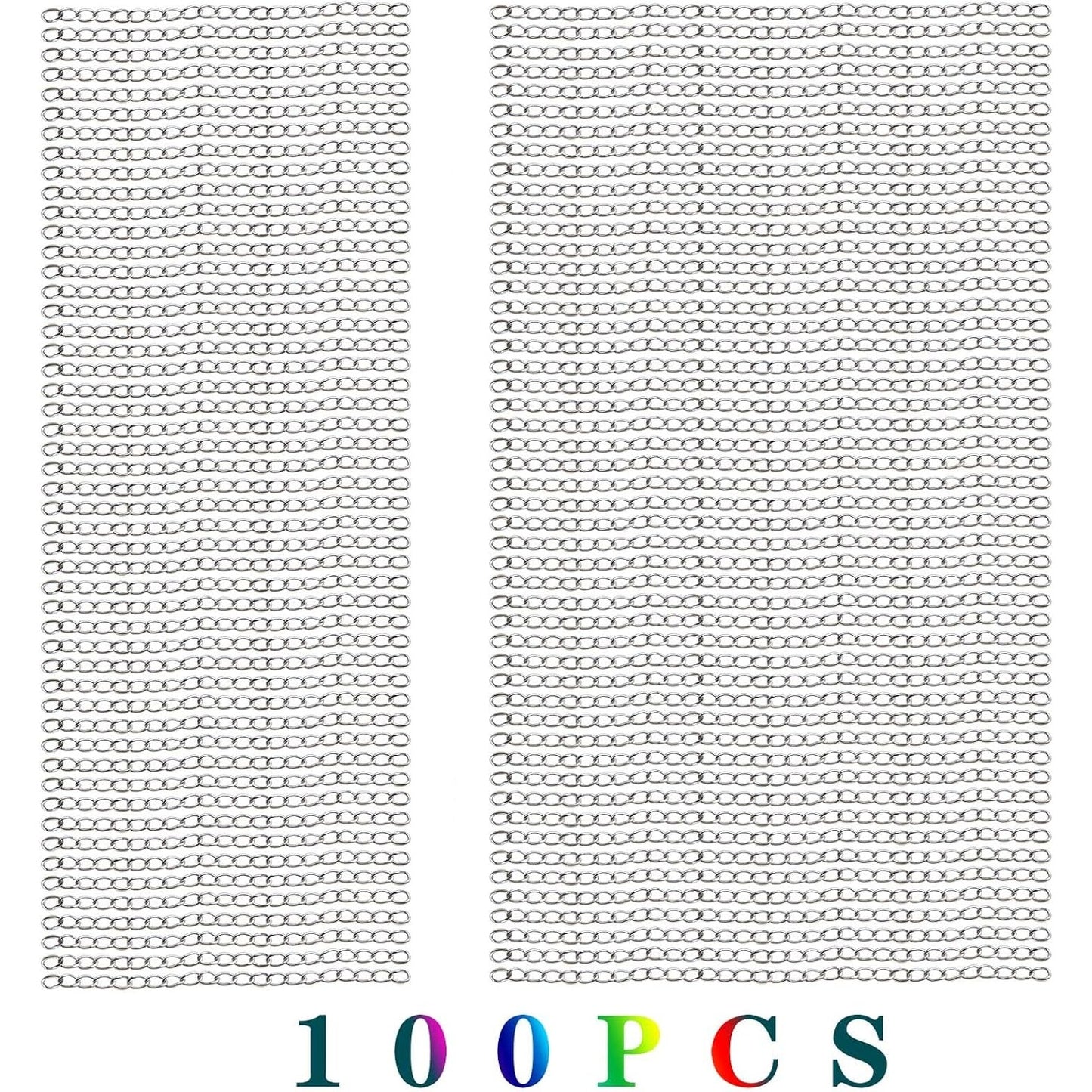 100 Pieces 304 Stainless Steel Necklace Extenders Bracelet Anklet Chain Extensions for DIY Jewelry Making Valentine's Day Birthday Gifts, 5 cm / 7 cm