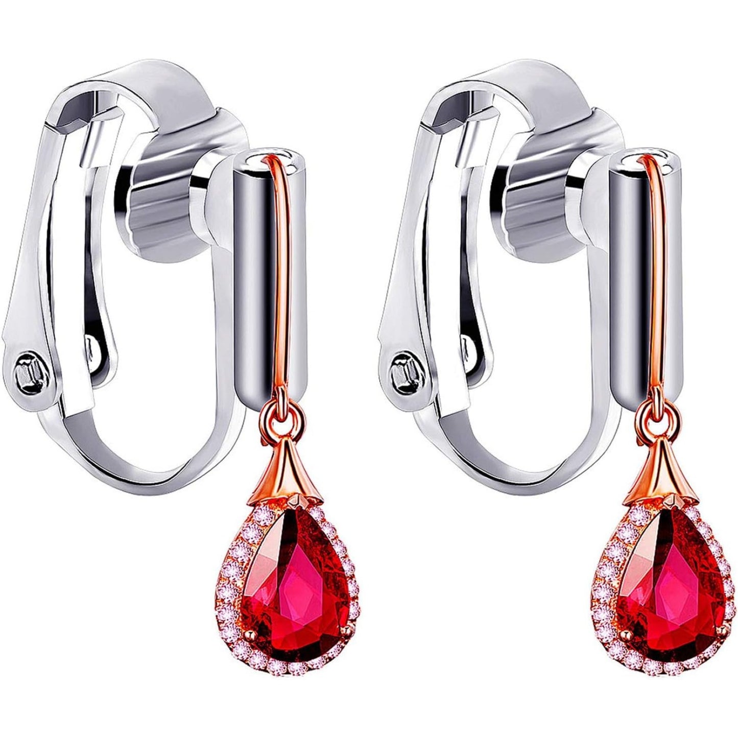 12 Pieces Clip-on Earrings Converter Components for Non-Pierced Ears and 12 Pieces Comfort Earring Pads, Gold and Silver