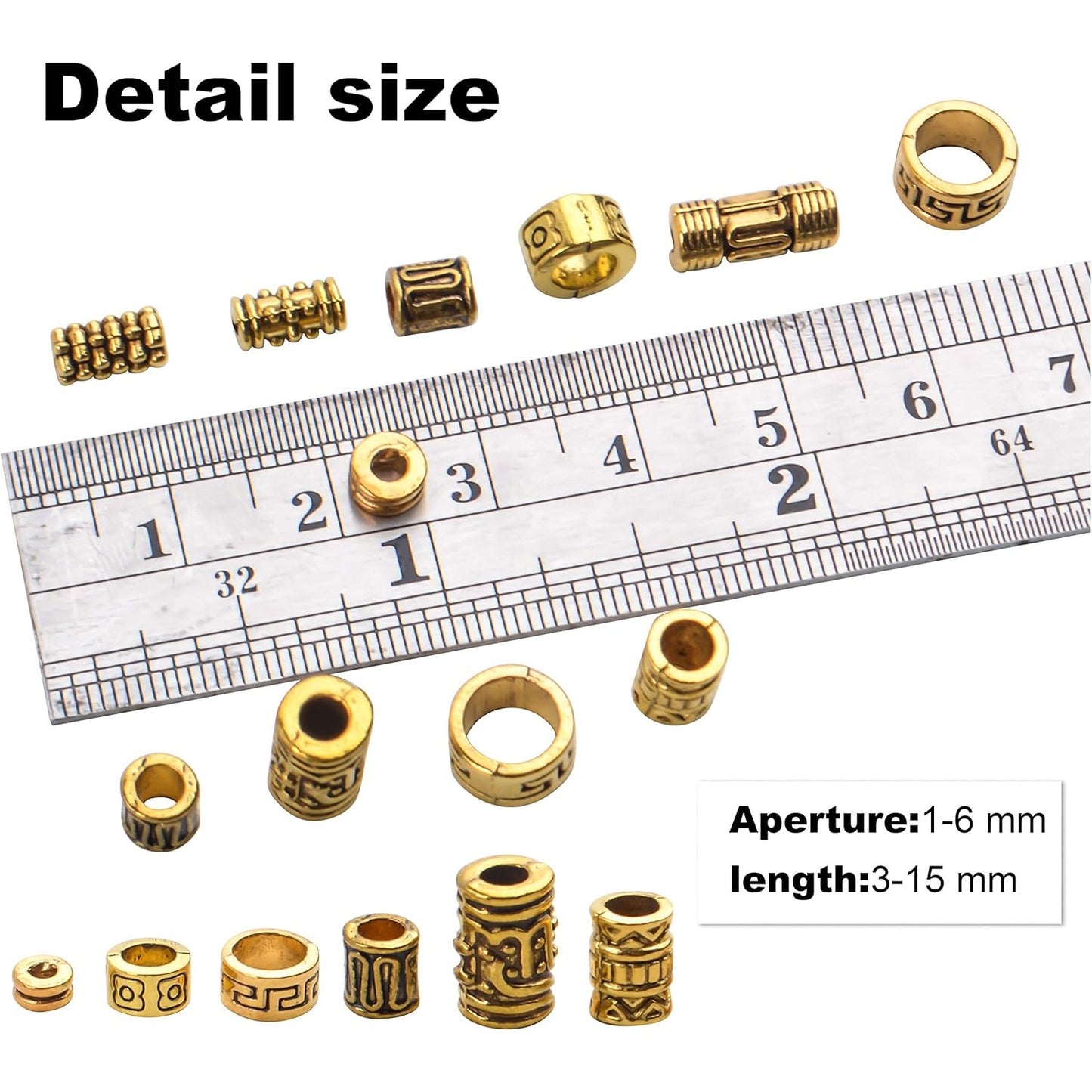 BronaGrand 100g (About 220-300pcs) Antique Gold Column Spacer Beads Bracelet Charms Necklace Pendants Jewelry Findings Accessories for Bracelet Necklace Jewelry Making