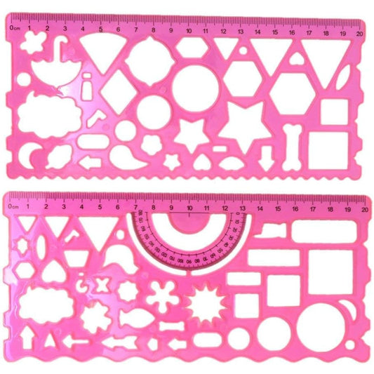 BronaGrand Plastic Templates Drawing Geometric Rulers Triangle Circle Drawing Ruler(Random Color)