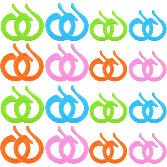 200pcs Colorful Knitting Crochet Markers Locking Stitch Marker Split Rings Plastic Knitting Stitch Rings Sewing Accessories for DIY Handmade Stitching Knitting Crafts, 2 Sizes