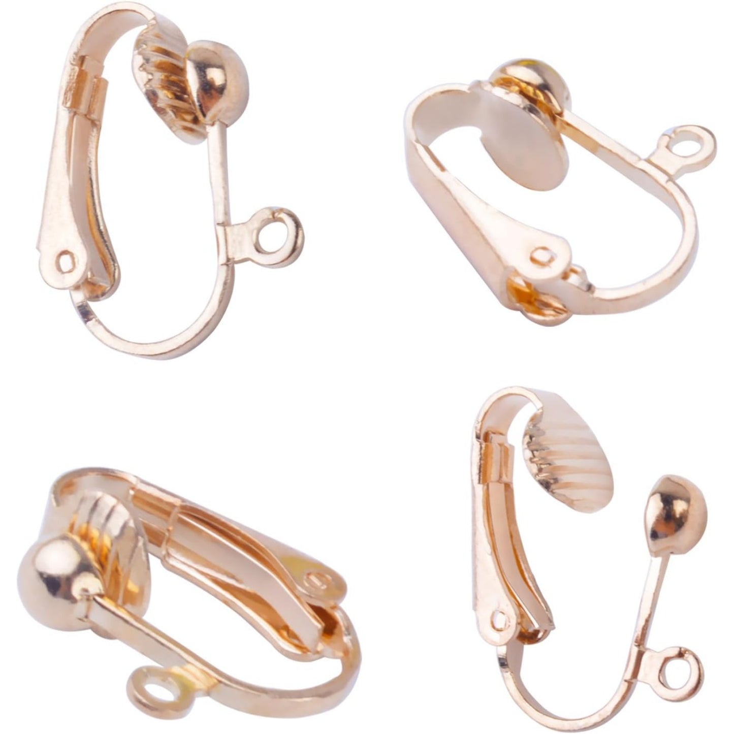 BronaGrand 20pcs Clip-on Earring Converter with Easy Open Loop (Gold)