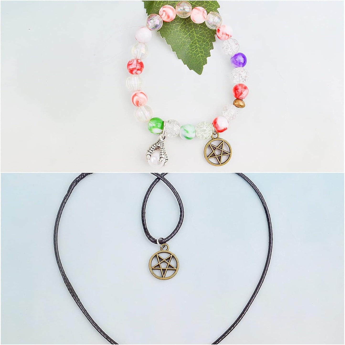 50pcs Silver Pentacle Star Charms Alloy Star Pentagram Pendants Protection Lucky Pentacle Charms Jewelry Making Accessory for DIY Crafts Necklaces Bracelets Earrings