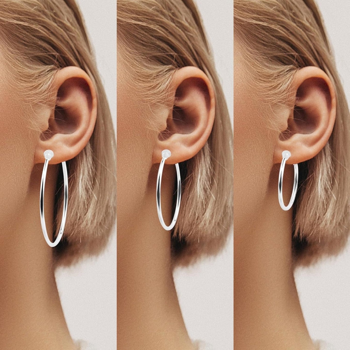 5 Pairs Gold Clip on Earrings Hoop Non Piercing Women Clip Earrings for Women, 5 Sizes