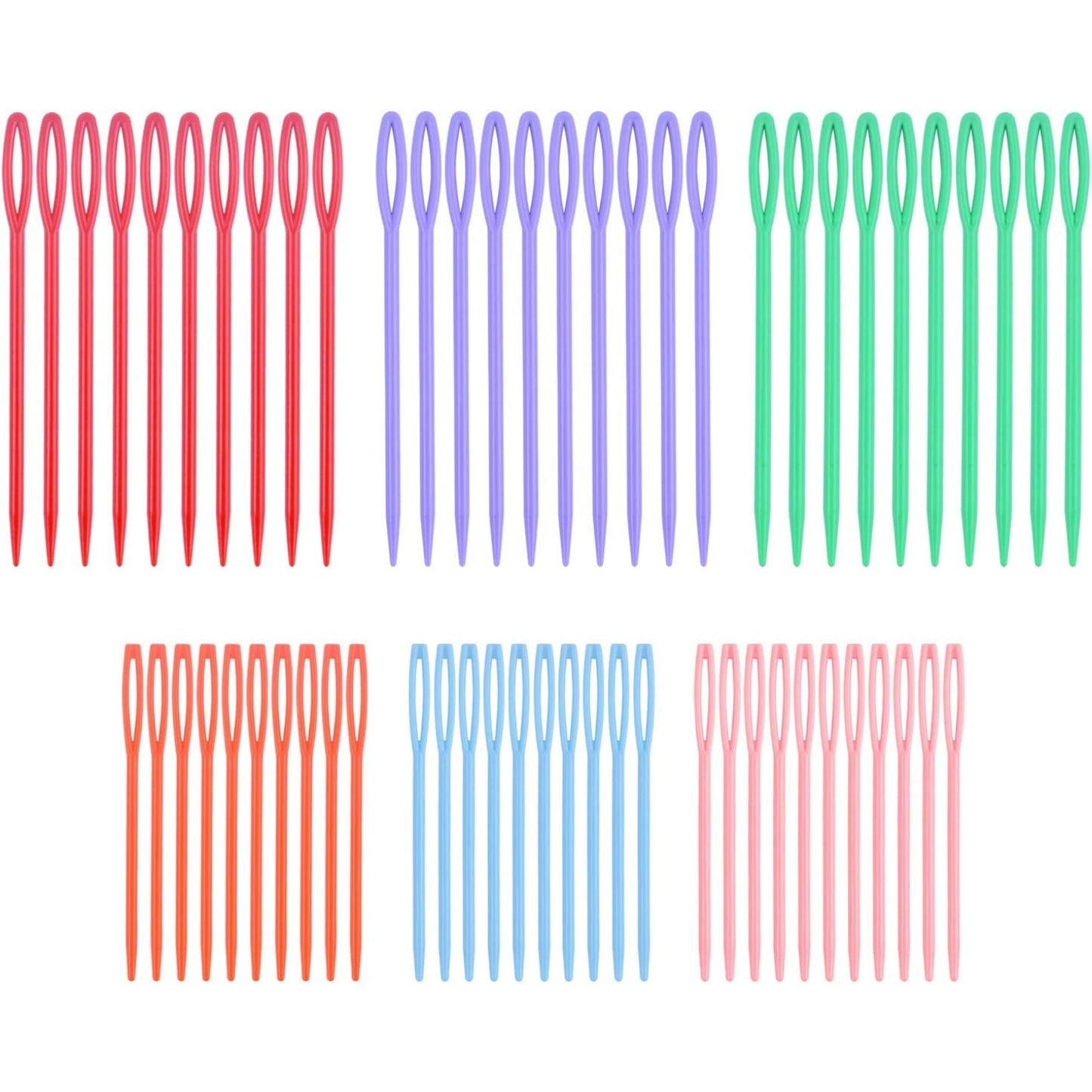 30pcs Colorful Large Eye Plastic Sewing Needles for Kid Weave Education