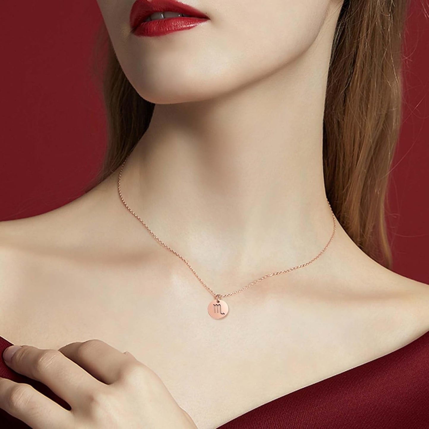 12pcs Stainless Steel Flat Round 12 Constellations Charms Hypoallergenic Zodiac Sign Pendants with Rings for DIY Necklaces Earrings Crafts Jewelry Making, Rose Golden