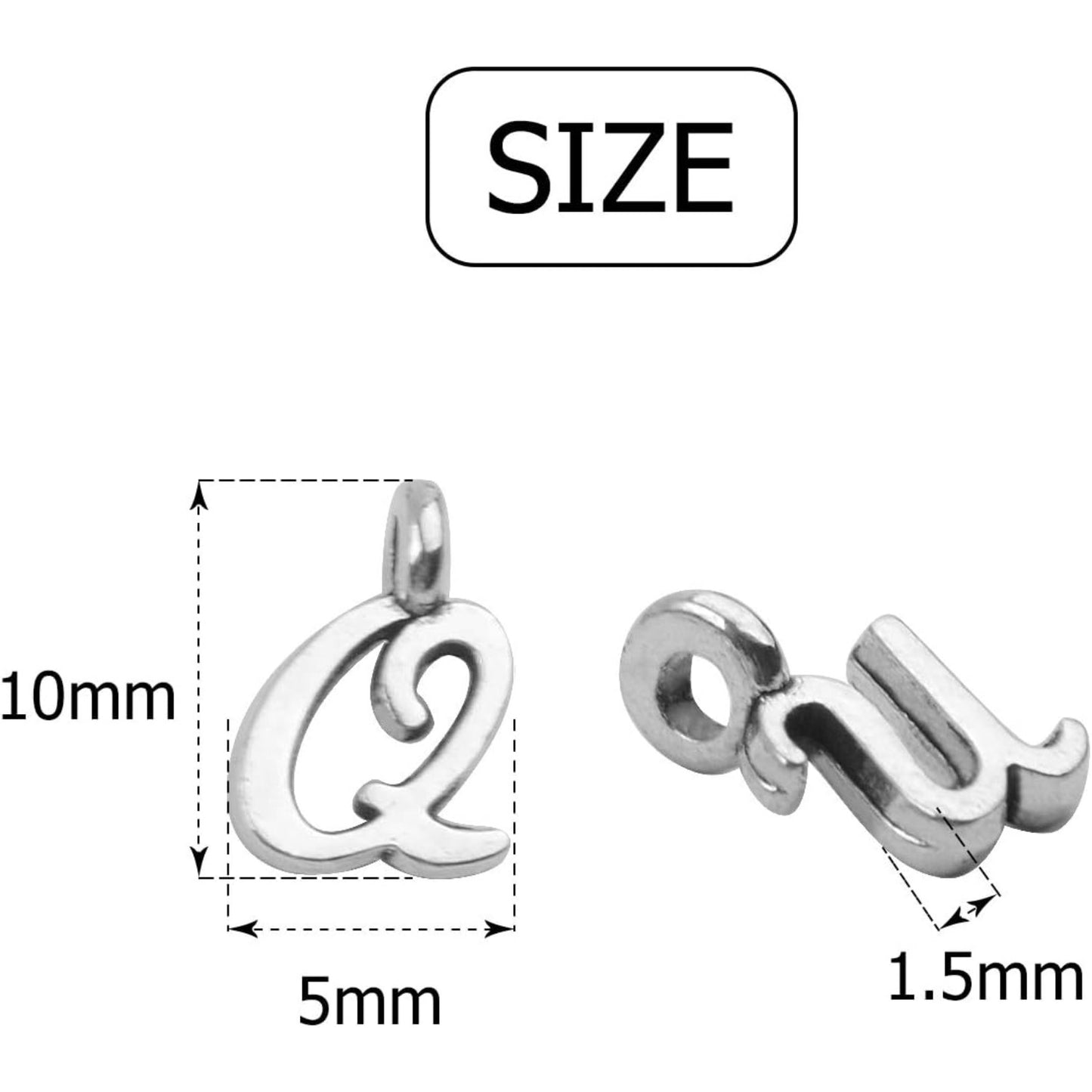 Letter Charms Collection, 4 Sets(104 pieces) Alloy Alphabet A-Z Charms English Letters Pendants Jewelry Findings for DIY Bracelet Necklace