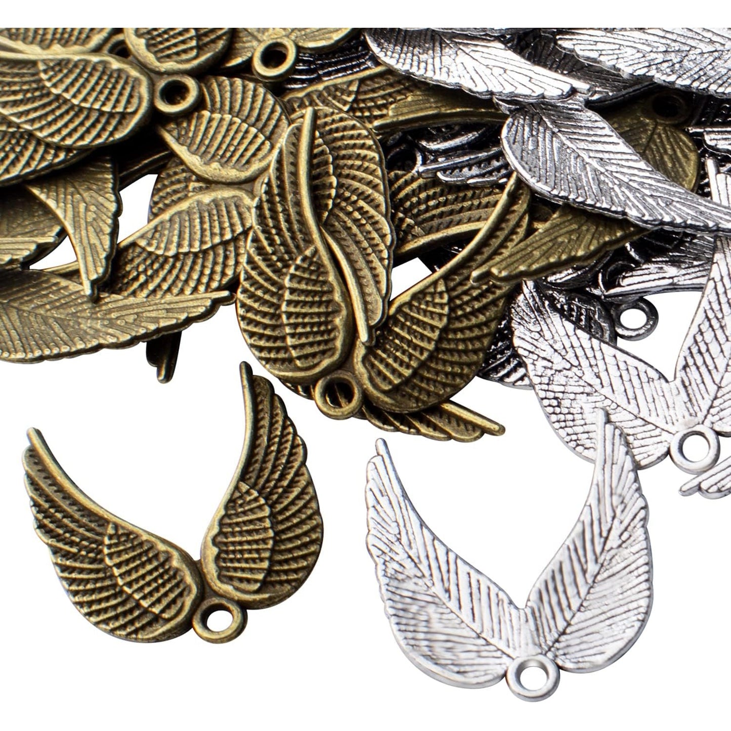 60pcs Angle Wings Pendant Charms Alloy Fairy Wing Charms Angle Wing Bead Charms for Jewelry DIY Bracelet Necklace Making Accessory