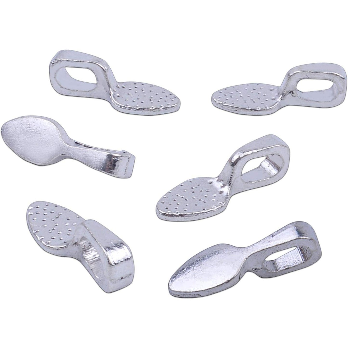 120Pcs Oval Spoon Scrabble Glue On Flat Rocks Earring Pad Bails for Fitting Glass Cabochon Tiles Necklaces Pendants with 1Pcs Box,DIY Jewelry Making