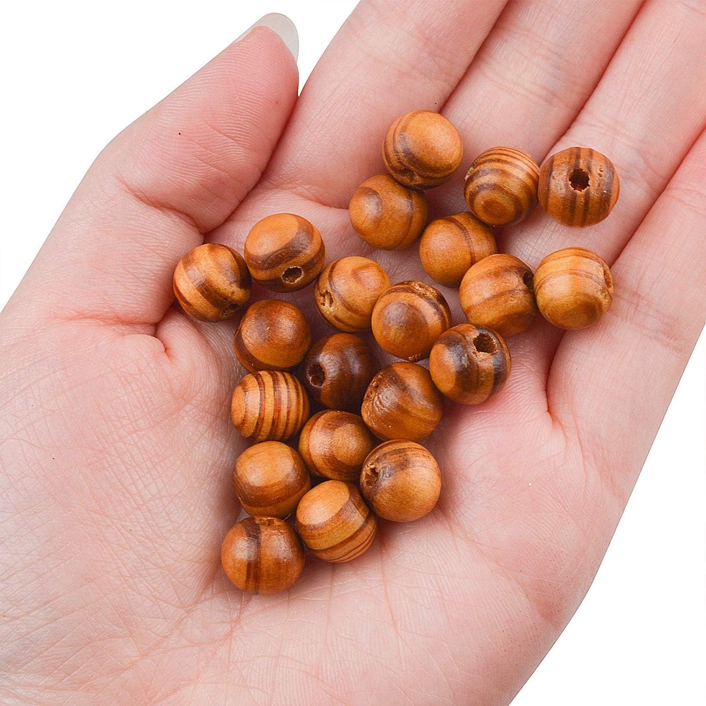200pcs 10mm Wood Round Bead Natural Wood Spacer Beads Wooden Beads for Jewelry Making DIY