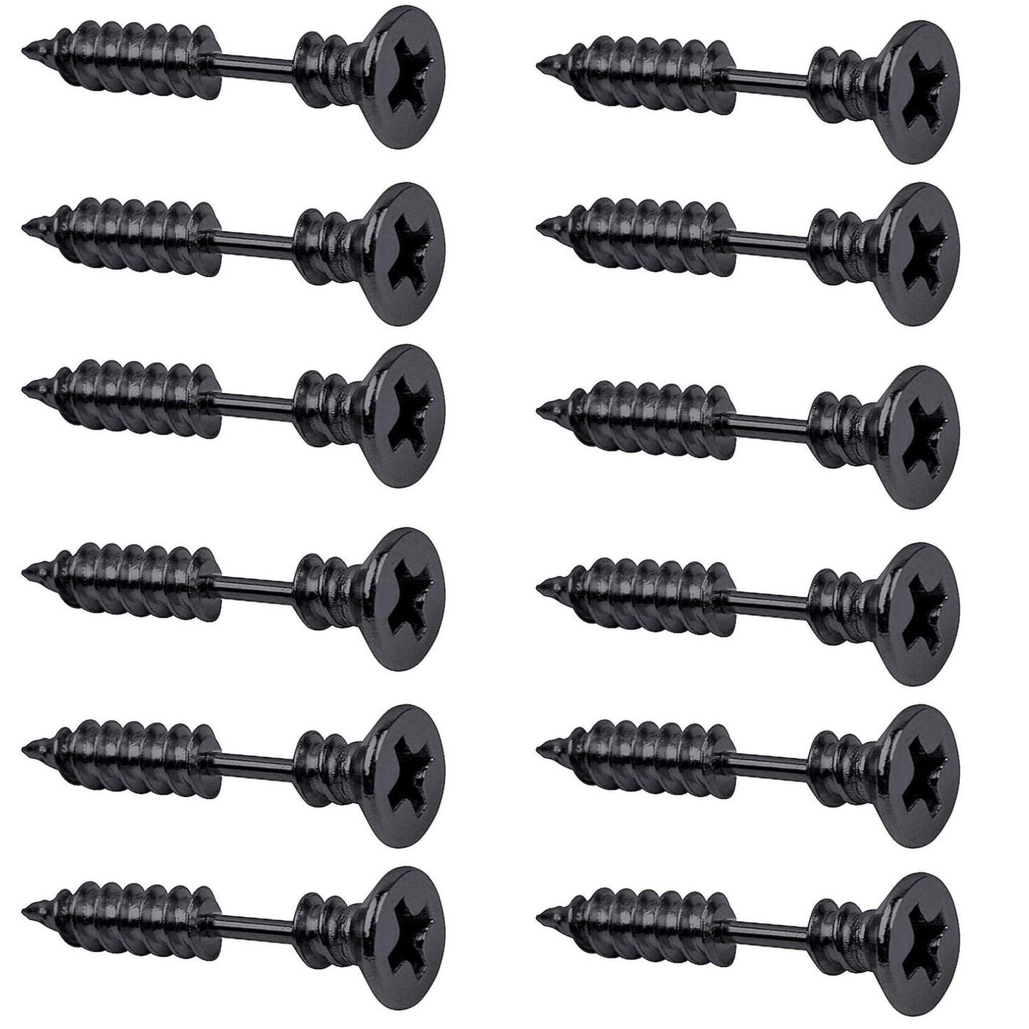 12 Pieces Screw Earrings, Stainless Steel Unisex Piercing Cross Screws Hoop Earrings Ear Stud,6 Colors