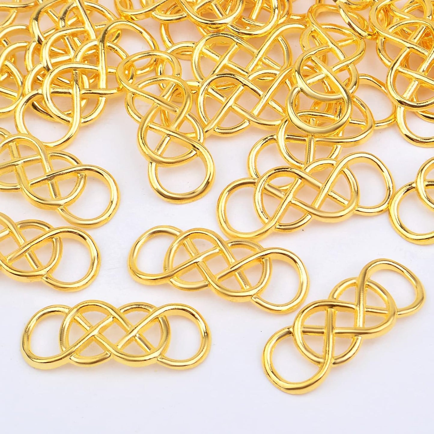 50pcs Double Infinity Symbol Connector Charms Alloy Pendant Charm Connectors for DIY Bracelet Necklace Jewelry Making,32.8mm×12.5mm