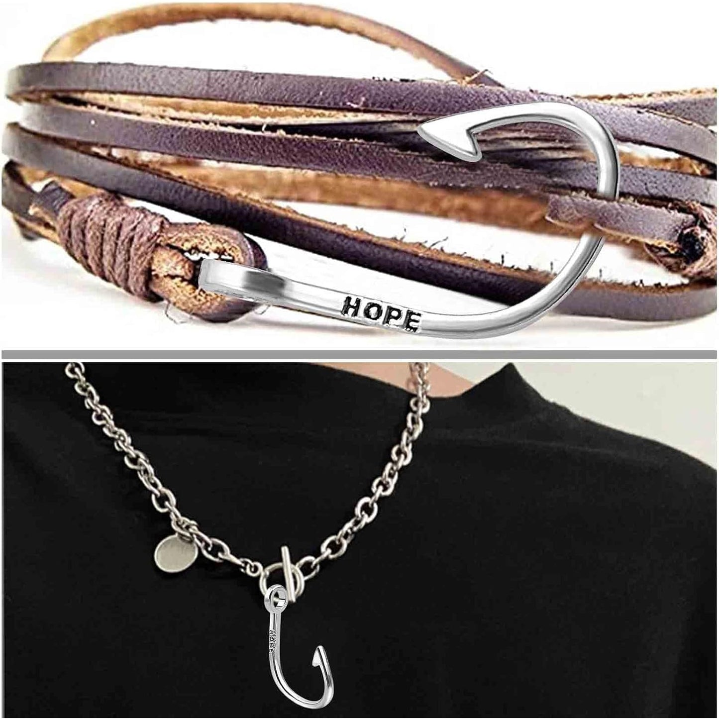 50 Pieces Antique Silver Fish Hook Pendant Charms Tibetan Vintage Fishing Hook Charms Craft Supplies for DIY Jewelry Making Findings, 36.6 mm × 22.5 mm