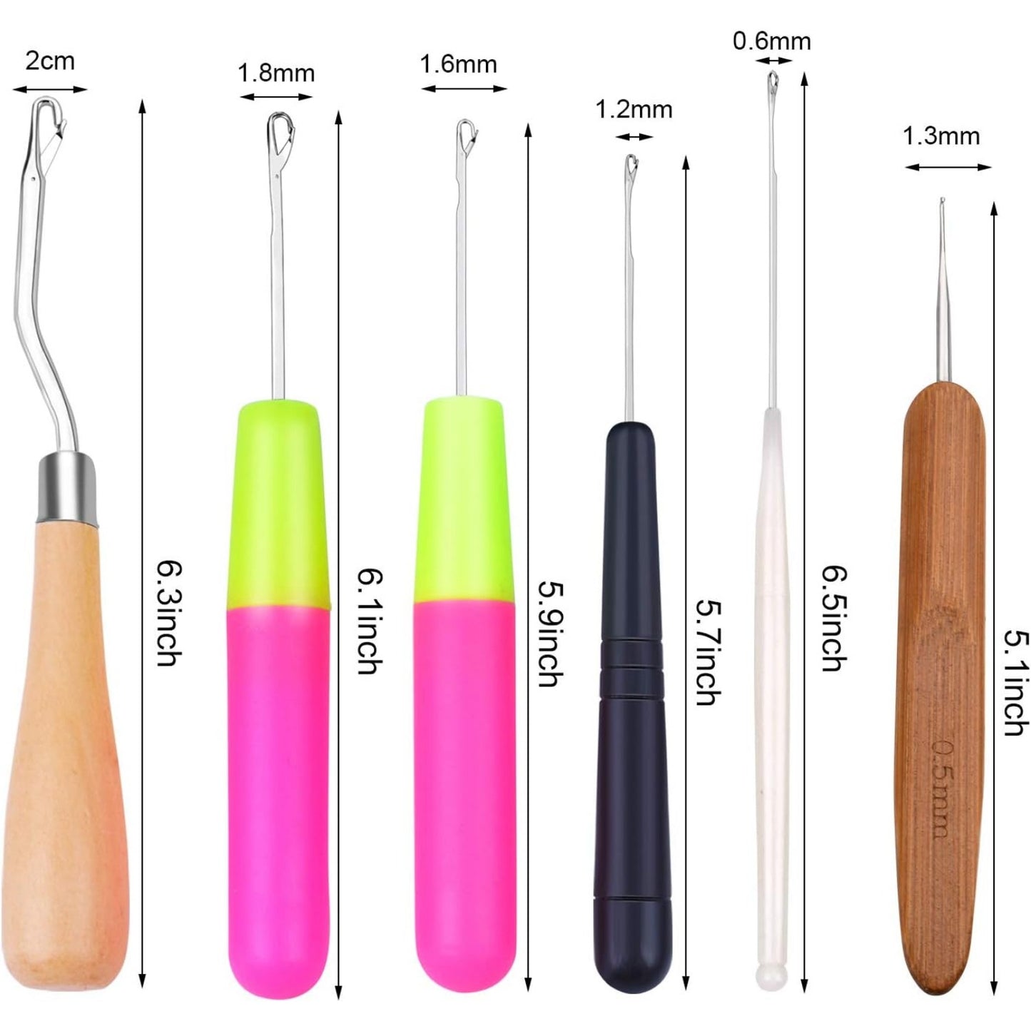 Dreadlocks Tool,7pcs Dreadlocks Crochet Hook and 2pcs Interlocking Tools Easyloc Hair Tool for Dreadlocks, Interlocks Sisterlocks Braid Craft