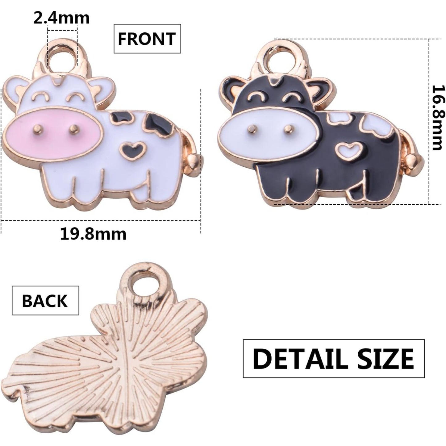 20pcs Enamel Cow Charms Animal Charm Necklace Charms Craft Supplies for DIY Earrings Necklaces Bracelet Jewelry Making Accessory