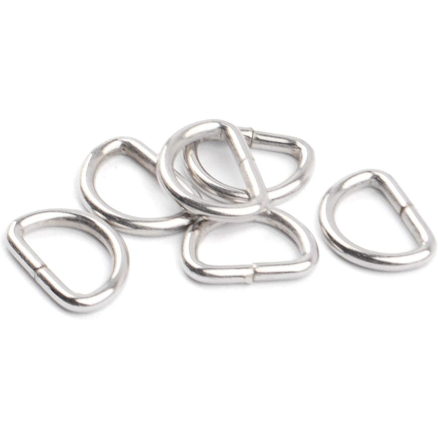 BronaGrand 200pcs 2/5 inch Metal D Ring Buckles D-Ring Loop for Handbag Purse Clothes DIY Accessories