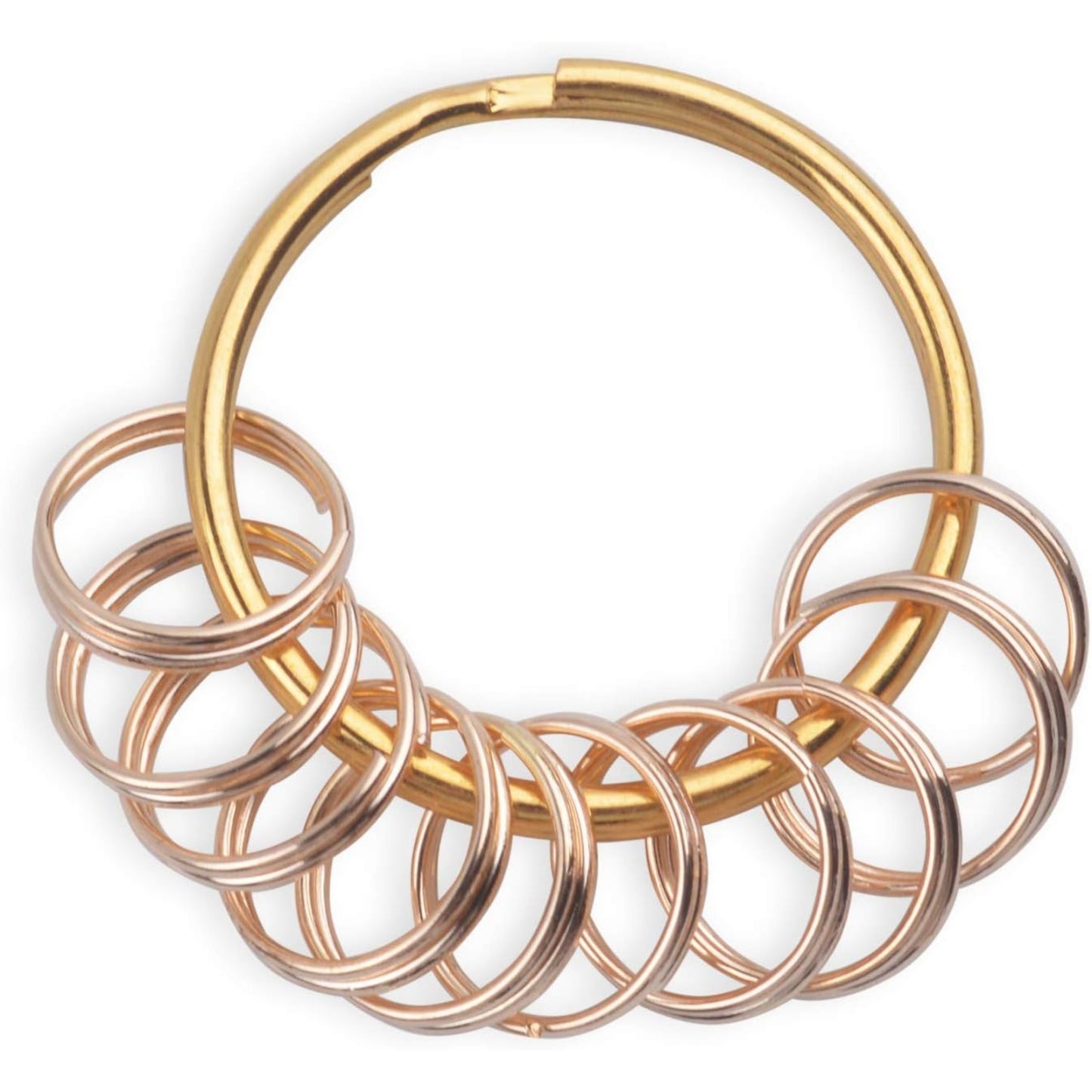 BronaGrand 200 Pieces Small Key Chain Rings Split Ring Key Chains for Keys Organization,10mm Diameter