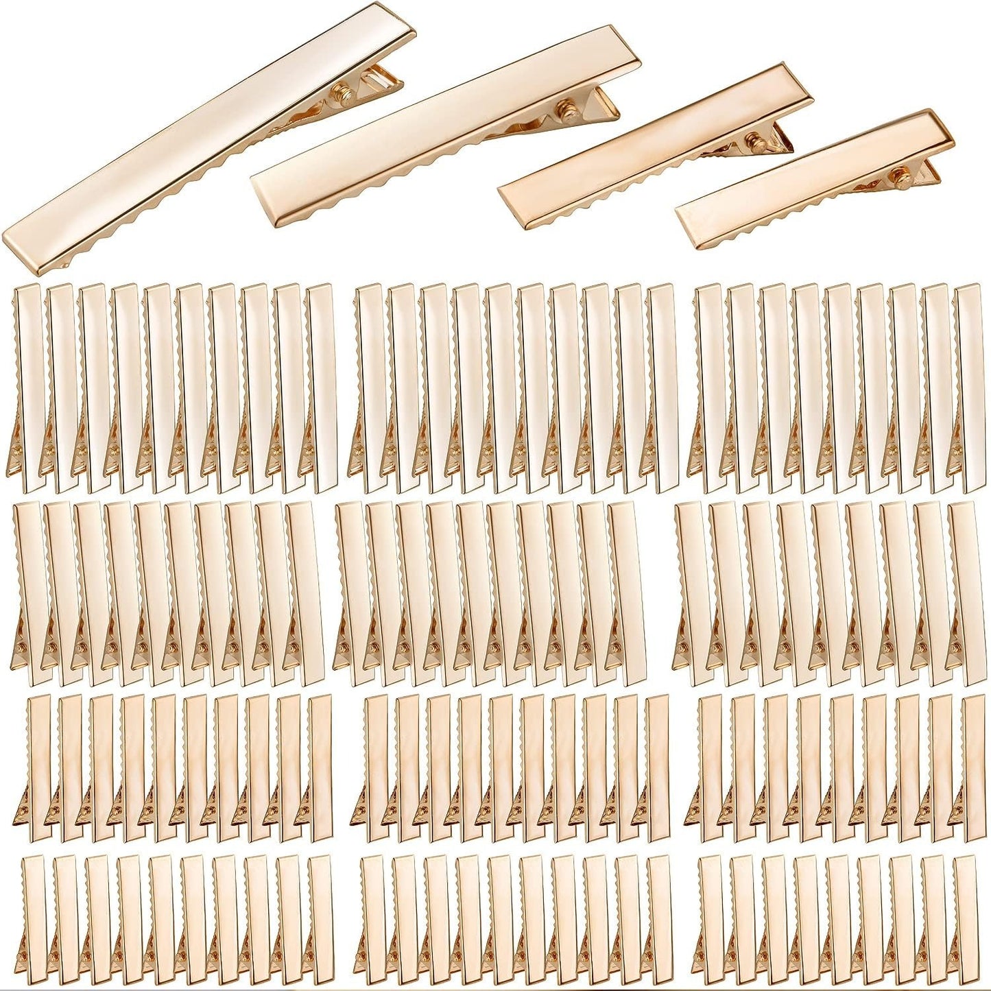 Duck Bill Hair Clips, 120pcs Gold Alligator Bow Clips Metal Single Prong Hair Curl Clips Flat Alligator Clips for Hair Styling Accessories or DIY Projects