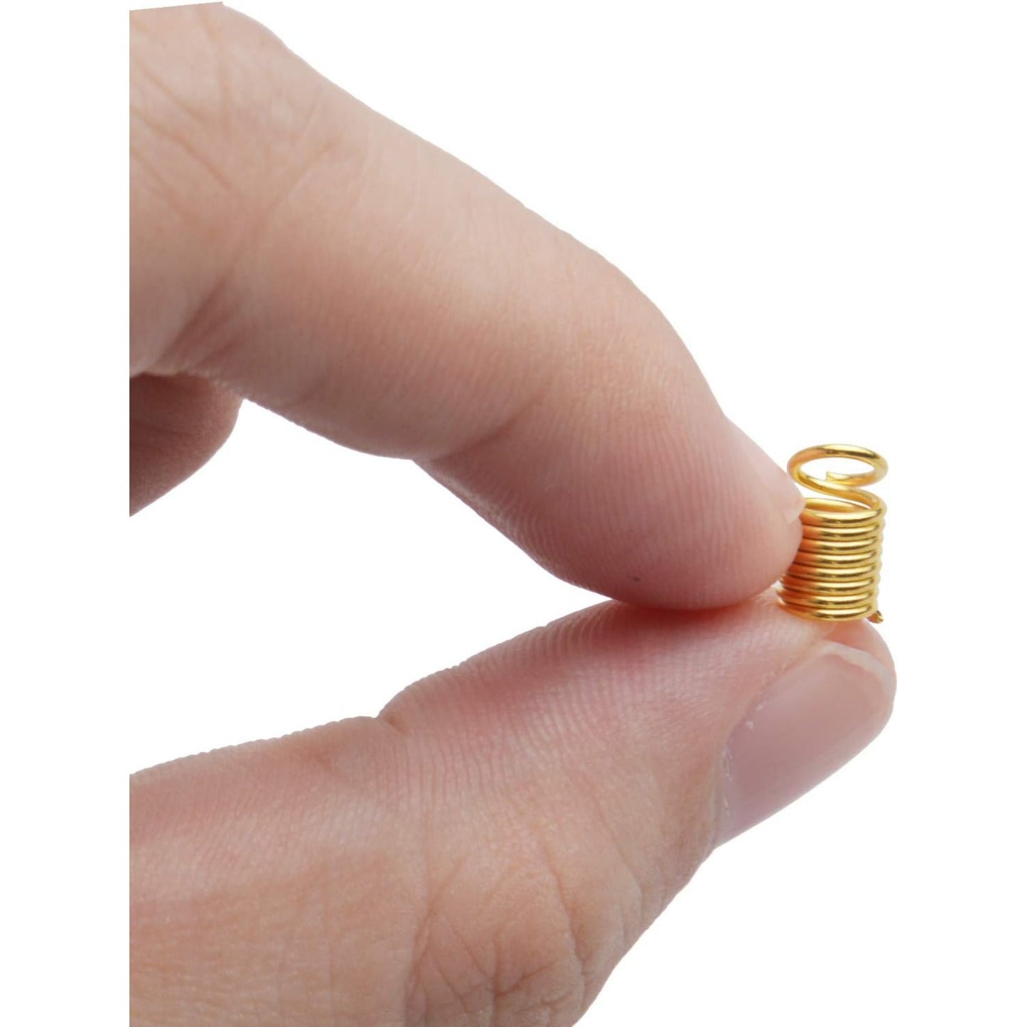 Coil Cord Ends, 150pcs Crimp Cord Ends Spring Buckle Leather Cord Ends Caps Loop Clasps for DIY Jewelry Parts Bracelets Crafting, 9×5mm, Hole 3.5mm