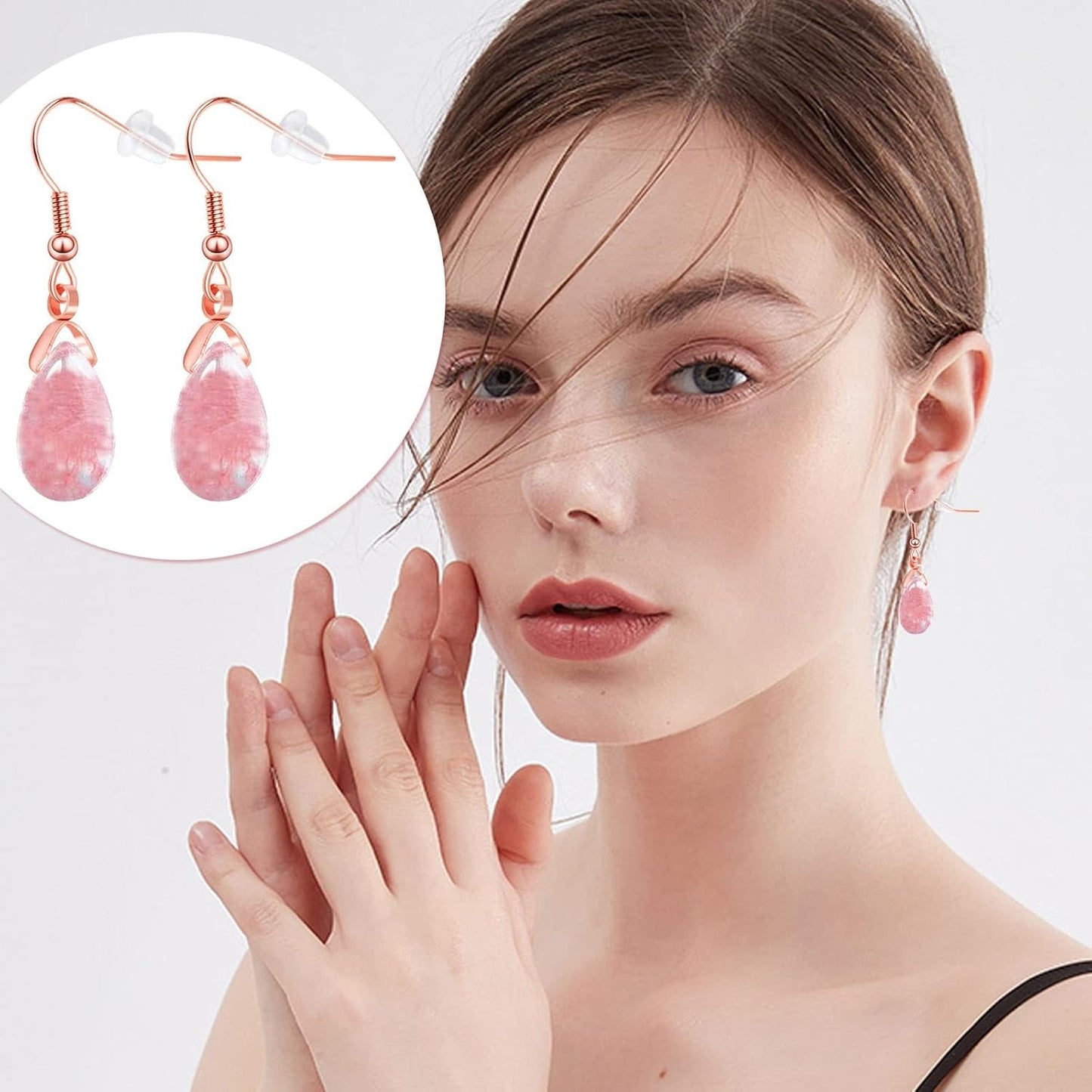 50pcs Hypoallergenic Earring Hooks - Stainless Steel Wire Ear Ball Hooks with Pendant Clasp for Jewelry Making Supplies
