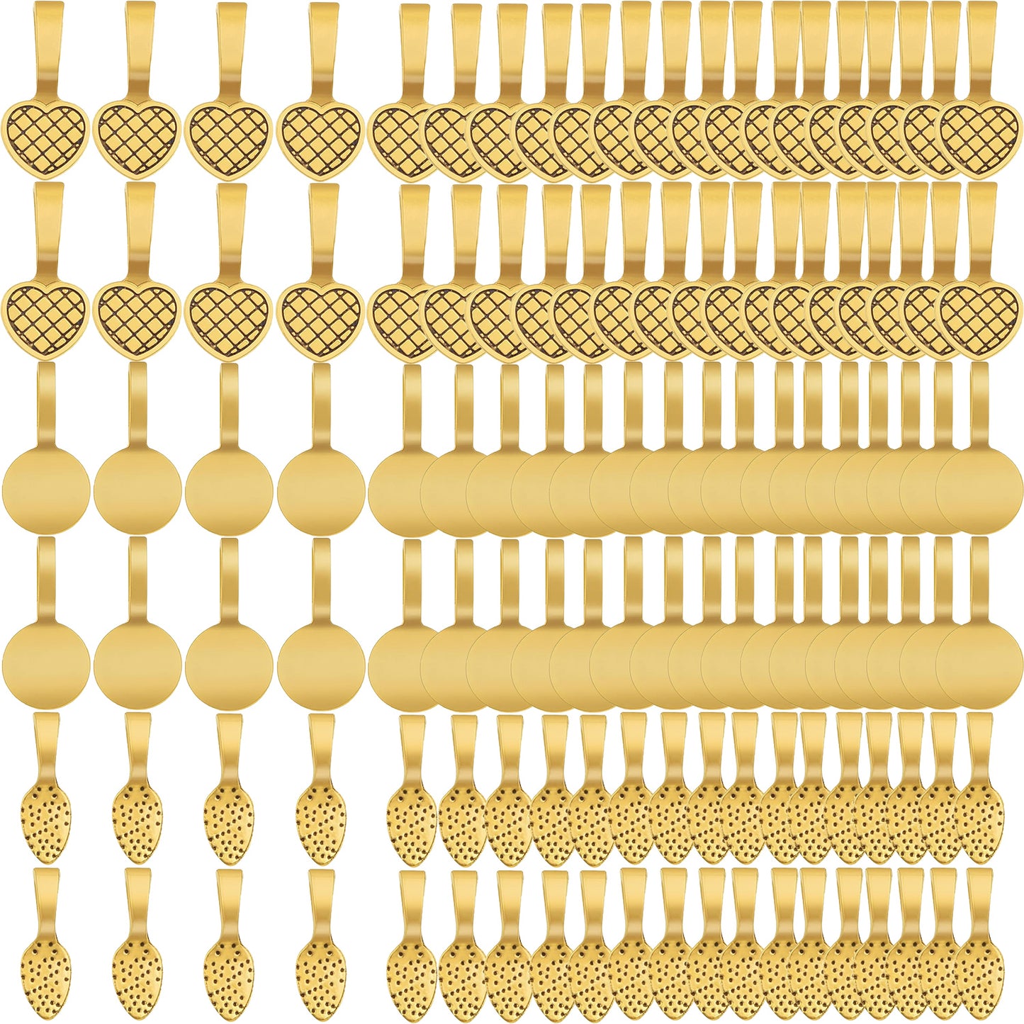 120pcs 3 Styles Tibetan Glue-on Bail Pendants Alloy Flat Pad Pendant Bail Necklace Earring Cabochon Supplies for DIY Crafts Jewelry Making Findings, 2 Colors