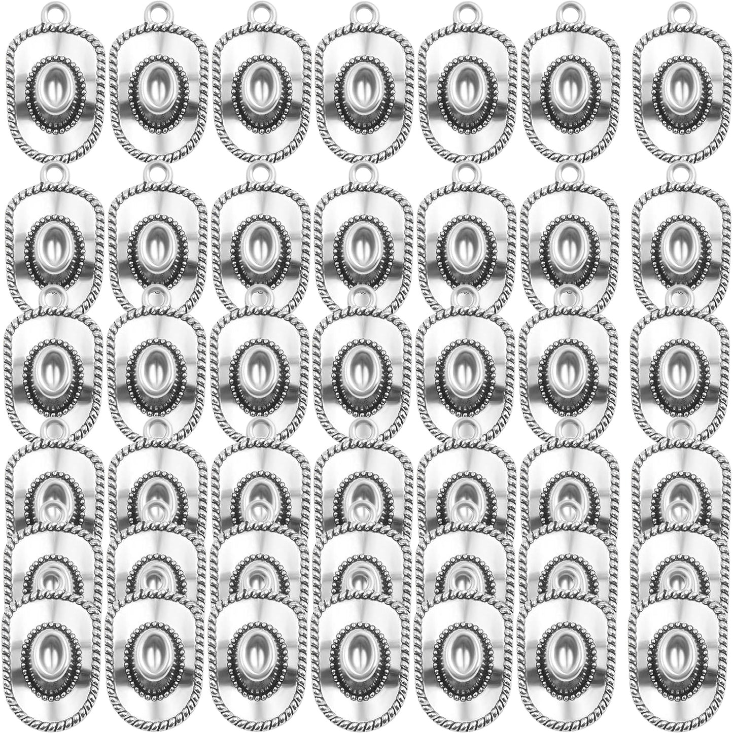 42pcs Alloy Western Cowboy Hat Pendant Charms Antique Tibetan Cowboy Hat Shape Charms Craft Supplies for DIY Bracelet Necklace Keychains Jewelry Making, 7 Colors