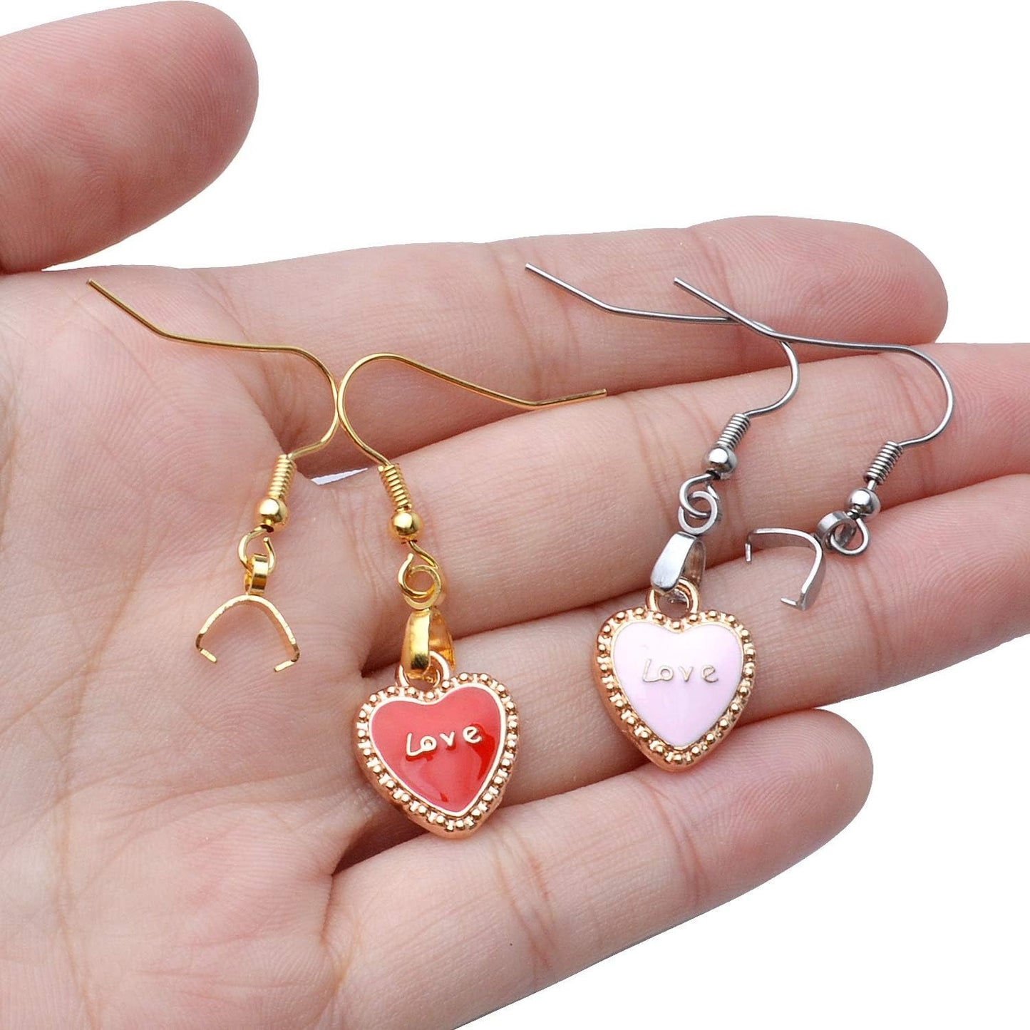 50pcs Hypoallergenic Earring Hooks - Stainless Steel Wire Ear Ball Hooks with Pendant Clasp for Jewelry Making Supplies