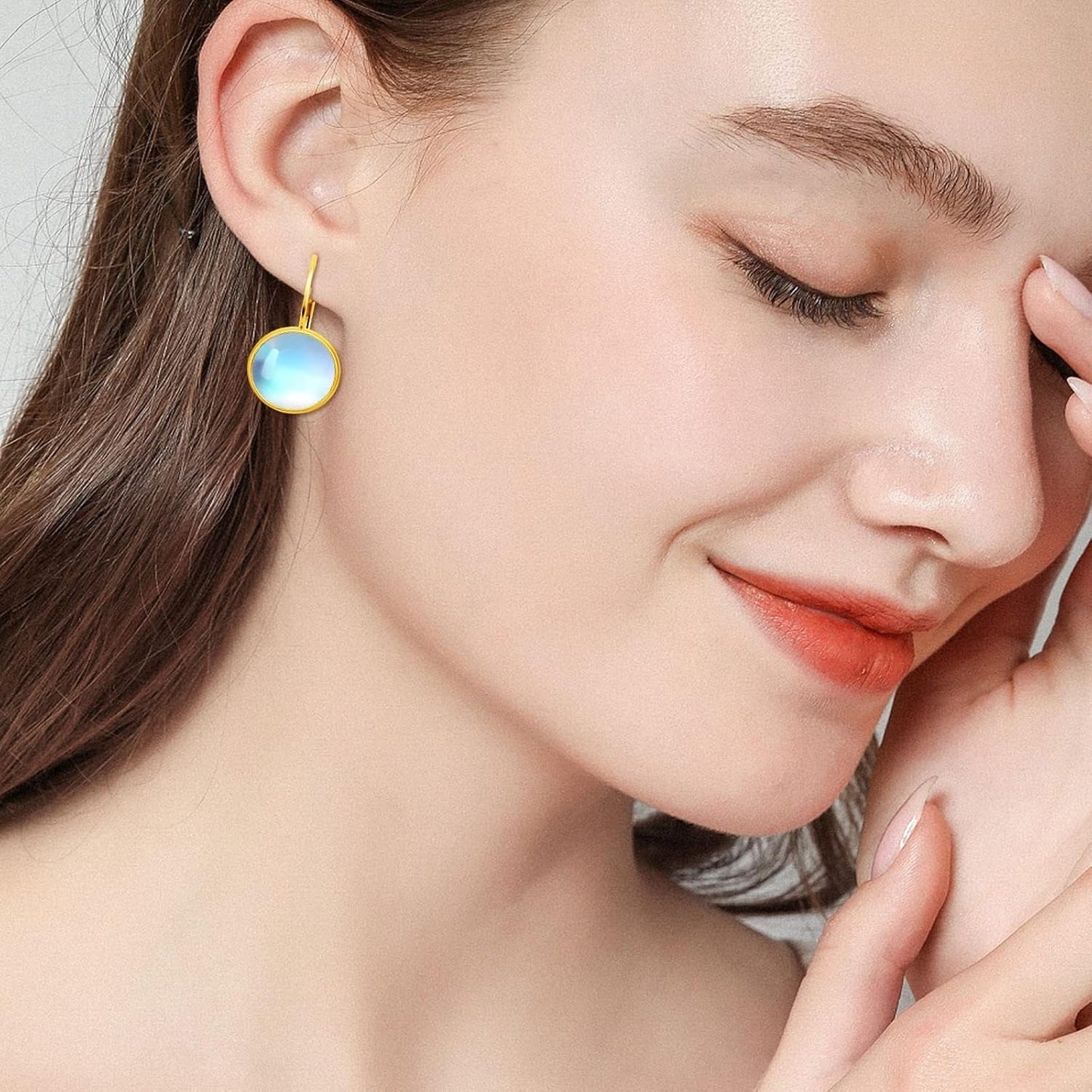 Hook Earring Cabochon Settings, 20 Pieces Lever Back Hook Earrings with Flat Round Tray Blank Cabochon Setting Ear Wires for Earring Designs(12 mm)