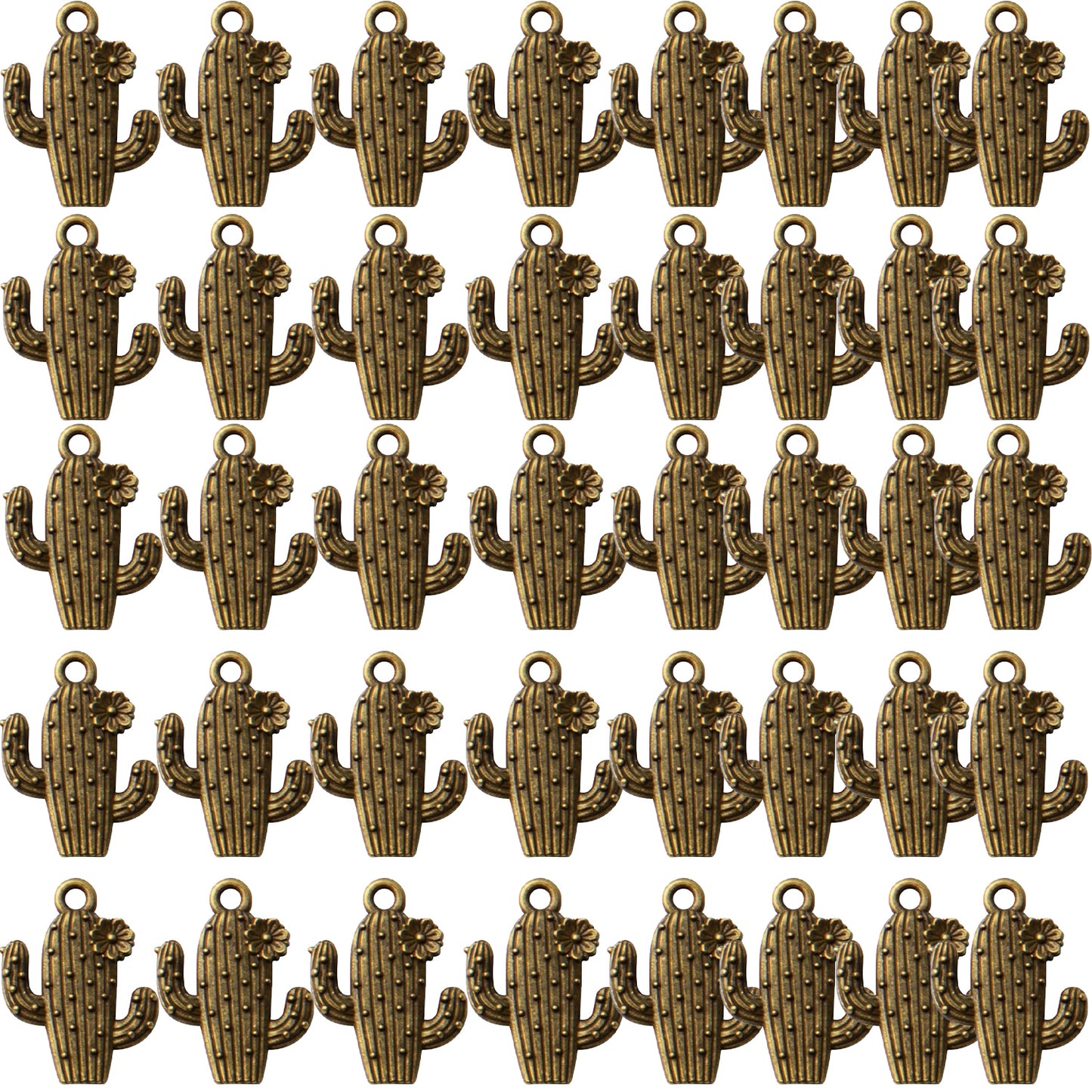 40pcs Cactus Flower Charm Alloy Plant Charms Cactus Charm Pendants Craft Supplies for DIY Earring Necklace Bracelet Jewelry Making Accessory,4 Colors