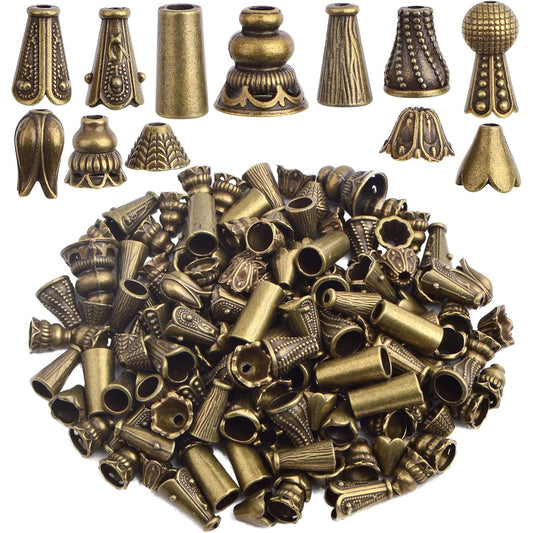 100 Gram Assorted Styles Column Spacer Beads Tibetan Alloy Barrel Tube Loose Spacer Beads Craft Supplies for DIY Bracelet Necklace Jewelry Craft Making, Antique Bronze