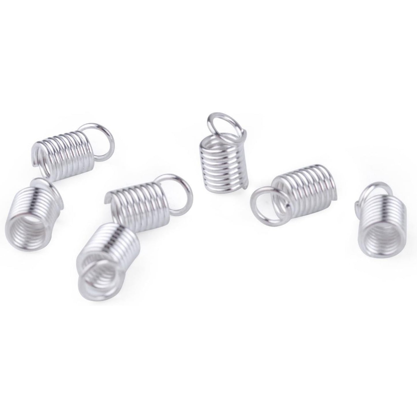 150pcs Antiqued Brass Silver Crimp Fasteners Leather Cord Ends Caps Necklace Clasp Jewelry Parts 9x5mm