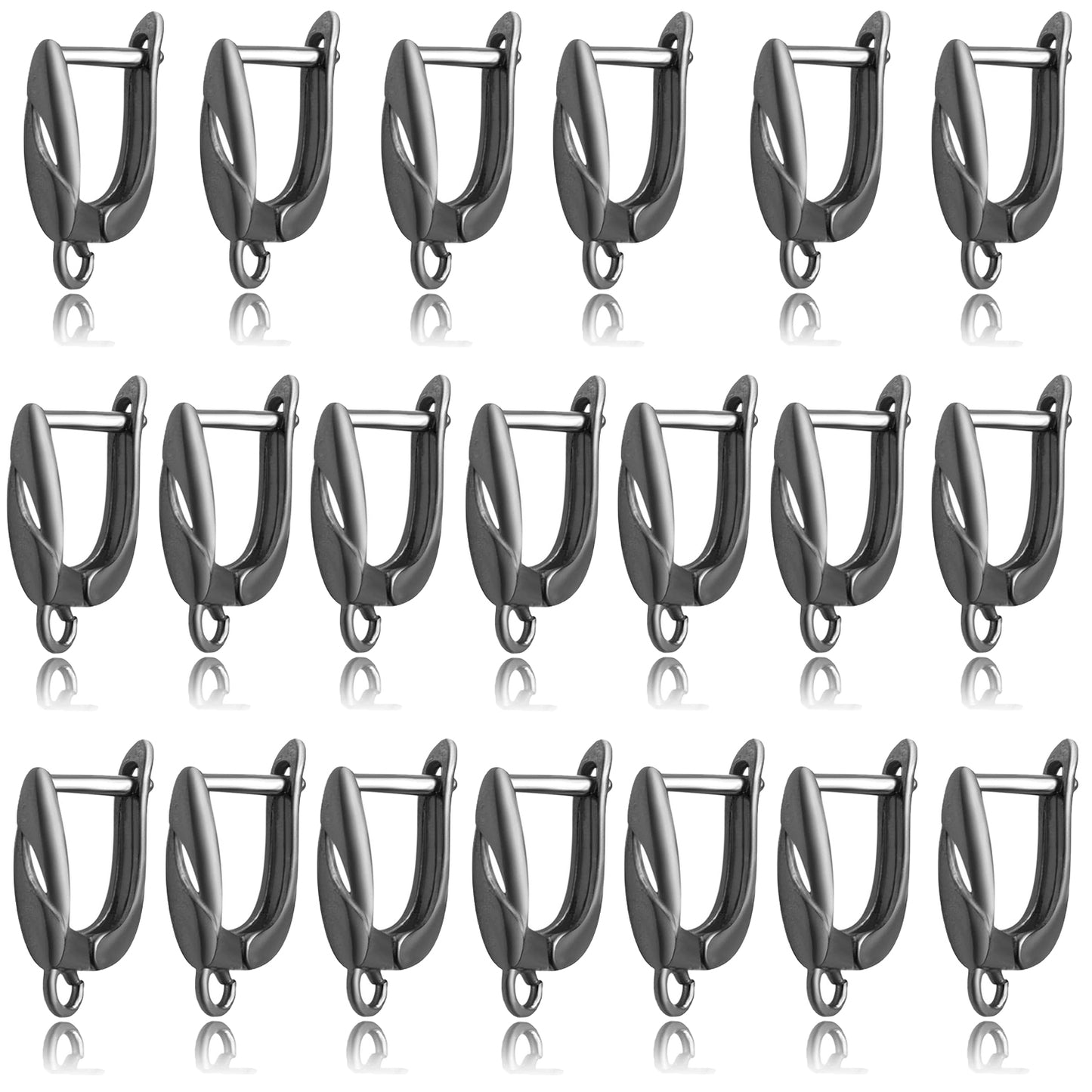 20pcs Brass French Earring Hooks Rectangle Round Shape Hypoallergenic Leverback Earrings Hooks Ear Wire with Open Loop Dangle Earrings for DIY Jewelry Making Supplies, 5 Colors