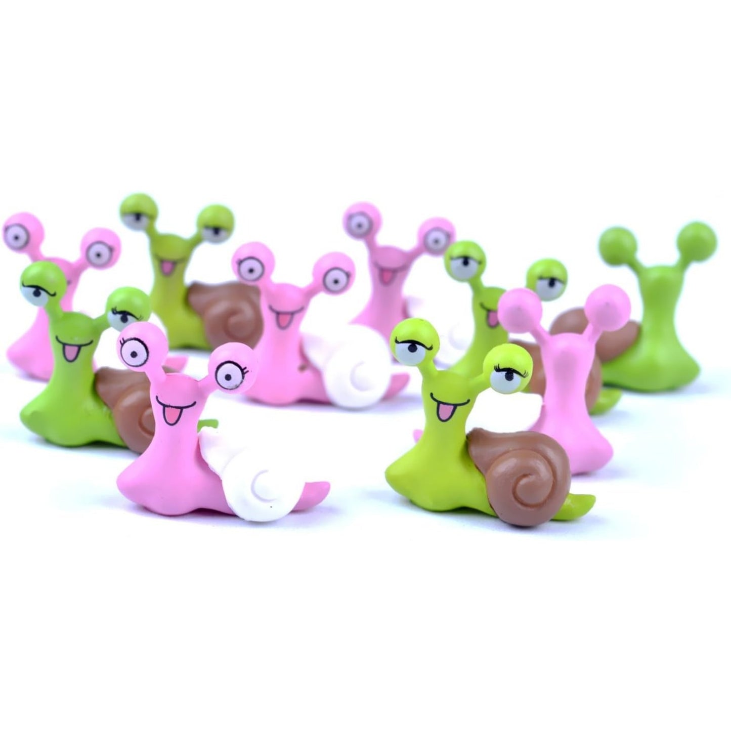BronaGrand 10pcs Garden Ornament Miniature Snail Figurine Resin Craft Fairy Dollhouse Decor Bonsai Plant Decoration